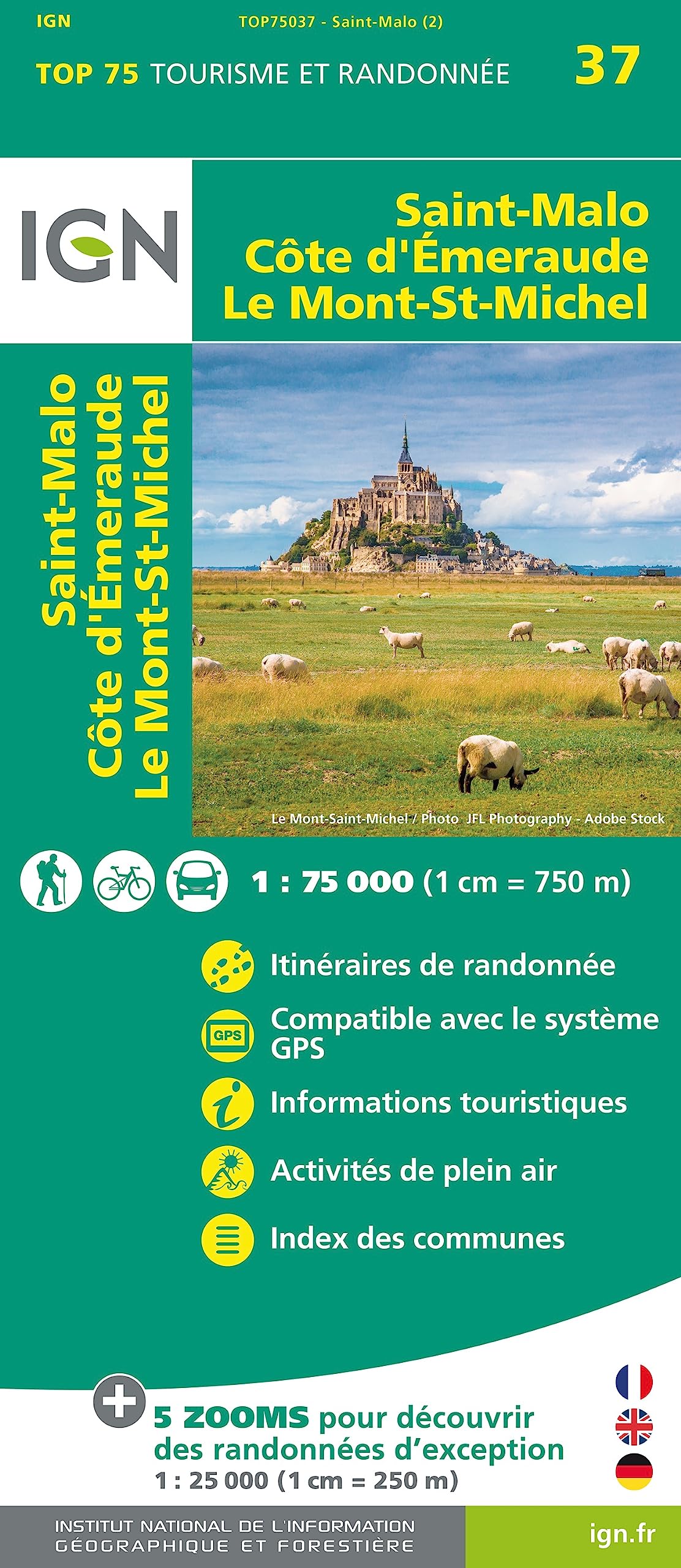 Saint Malo Côte d'Emeraude Mont St. Michel 1:75 000: 1:75000 (TOP 75, Band 75037) Leisure, Home & Garden