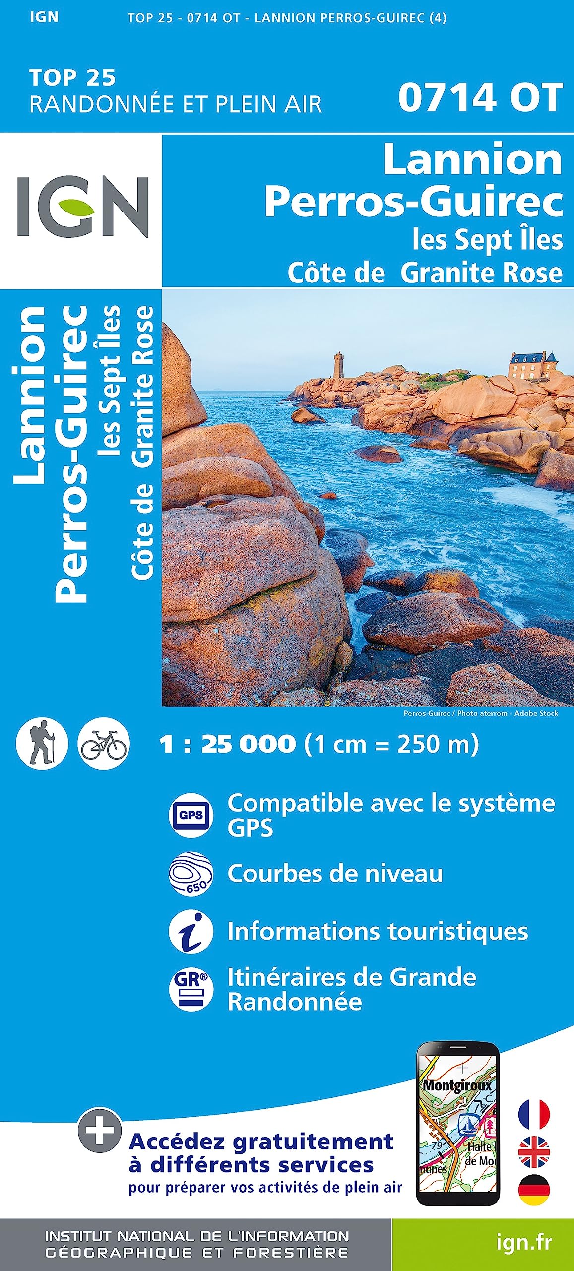Lannion Perros-Guirec.les Sept iles 1:25 000 (TOP 25) Leisure, Home & Garden