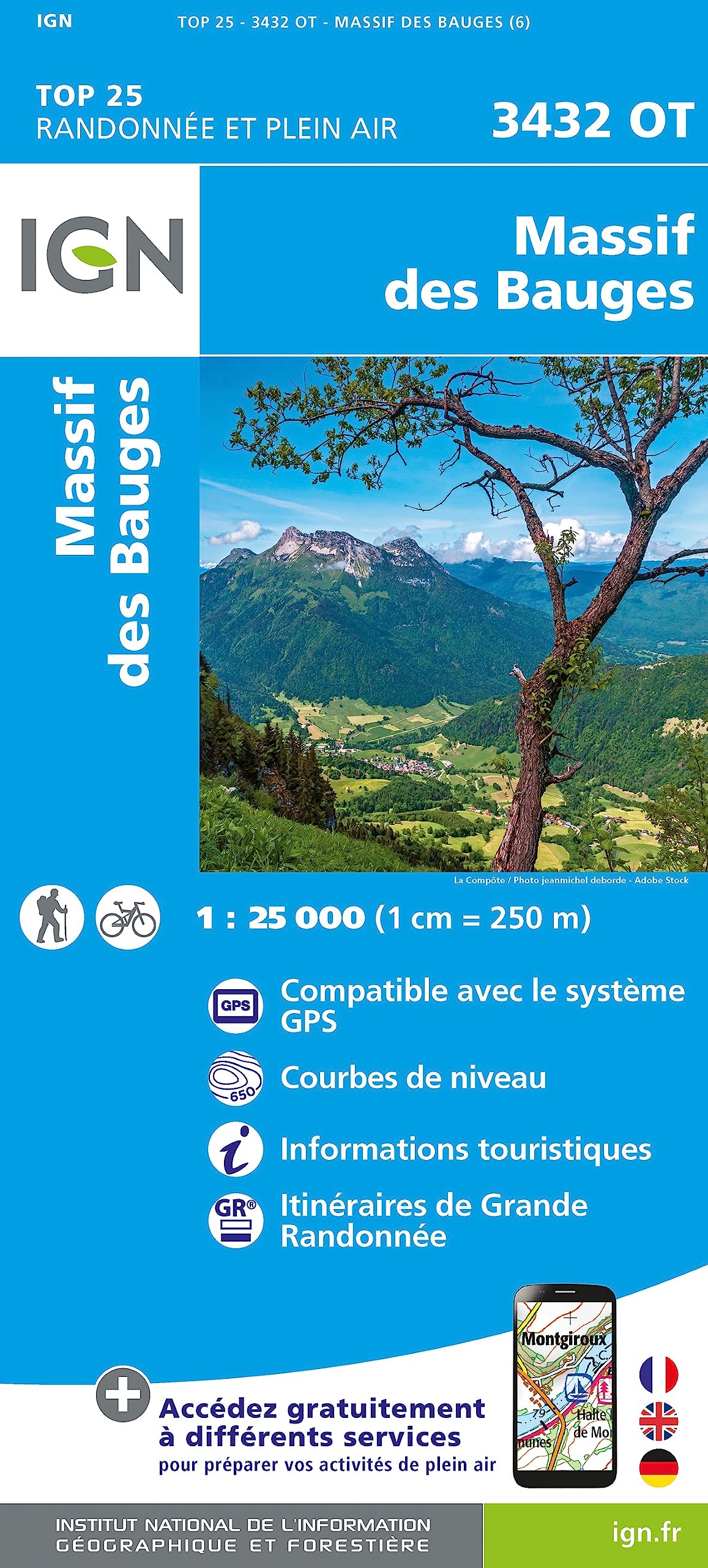 Massif des Bauges 1:25 000 (TOP 25) Leisure, Home & Garden