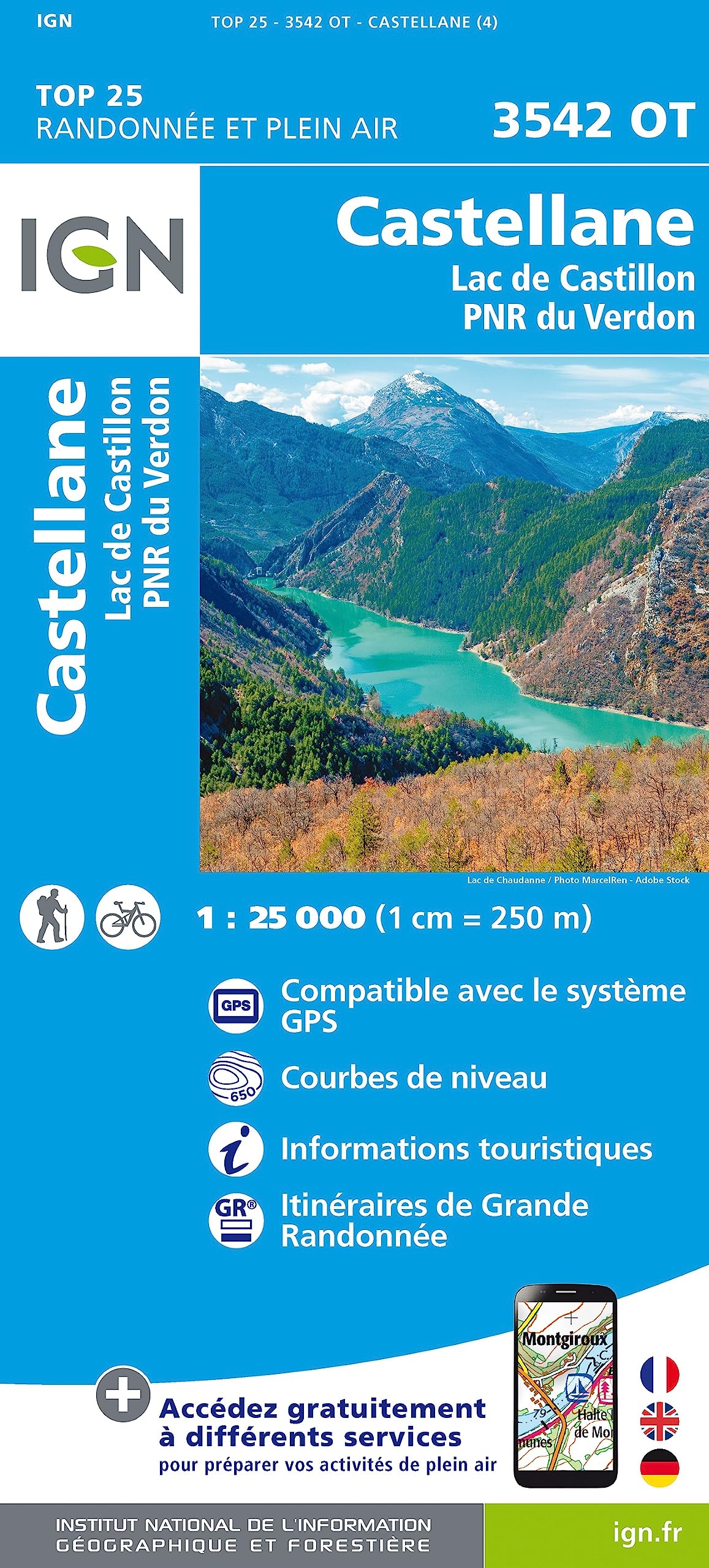 Castellane Lac de Castillon PN du Verdon 1:25 000 Leisure, Home & Garden