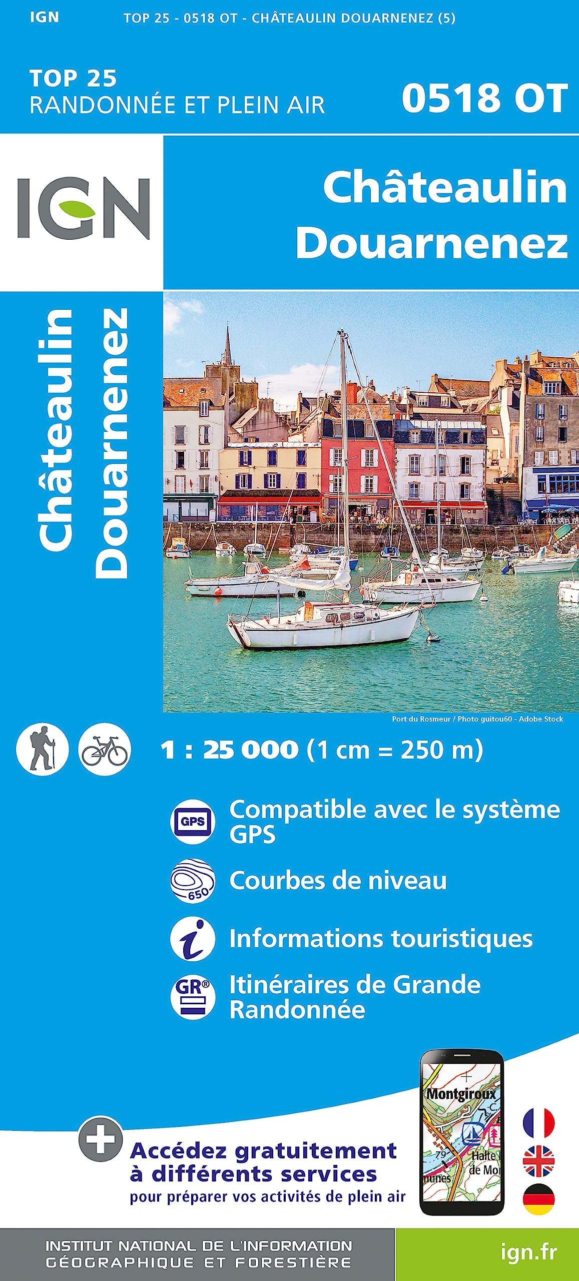 0518OT Châteaulin Douarnenez: 1:25000 (TOP 25) Leisure, Home & Garden