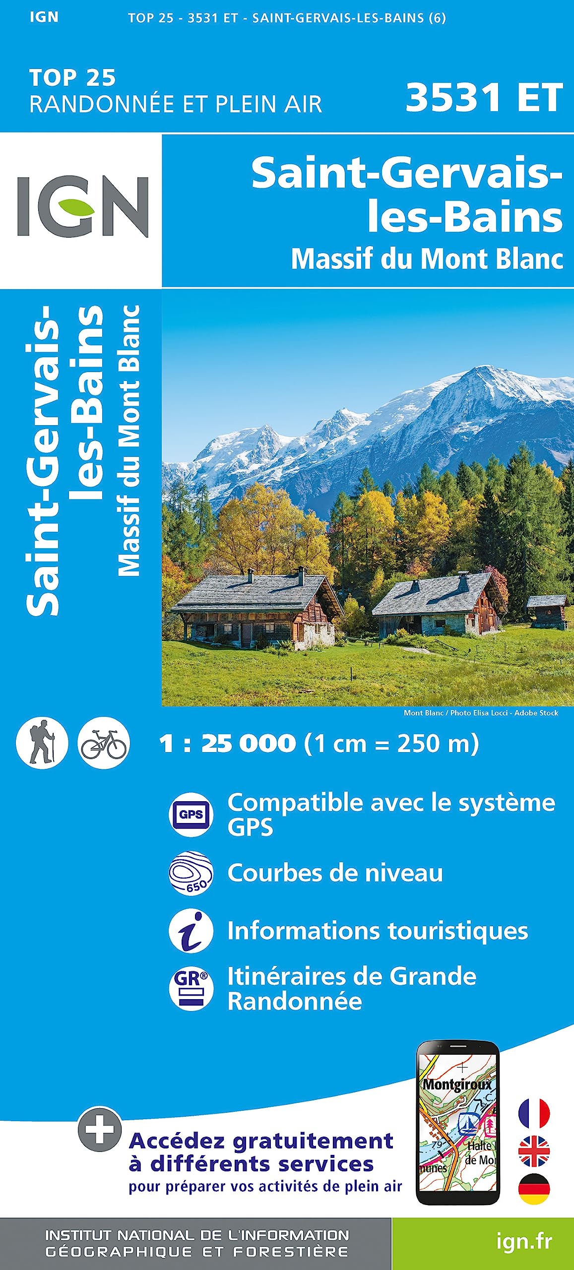 3531ET SAINT-GERVAIS - LES BAINS Topographische Wanderkarte Frankreich 1:25.000 TOP 25 IGN Leisure, Home & Garden