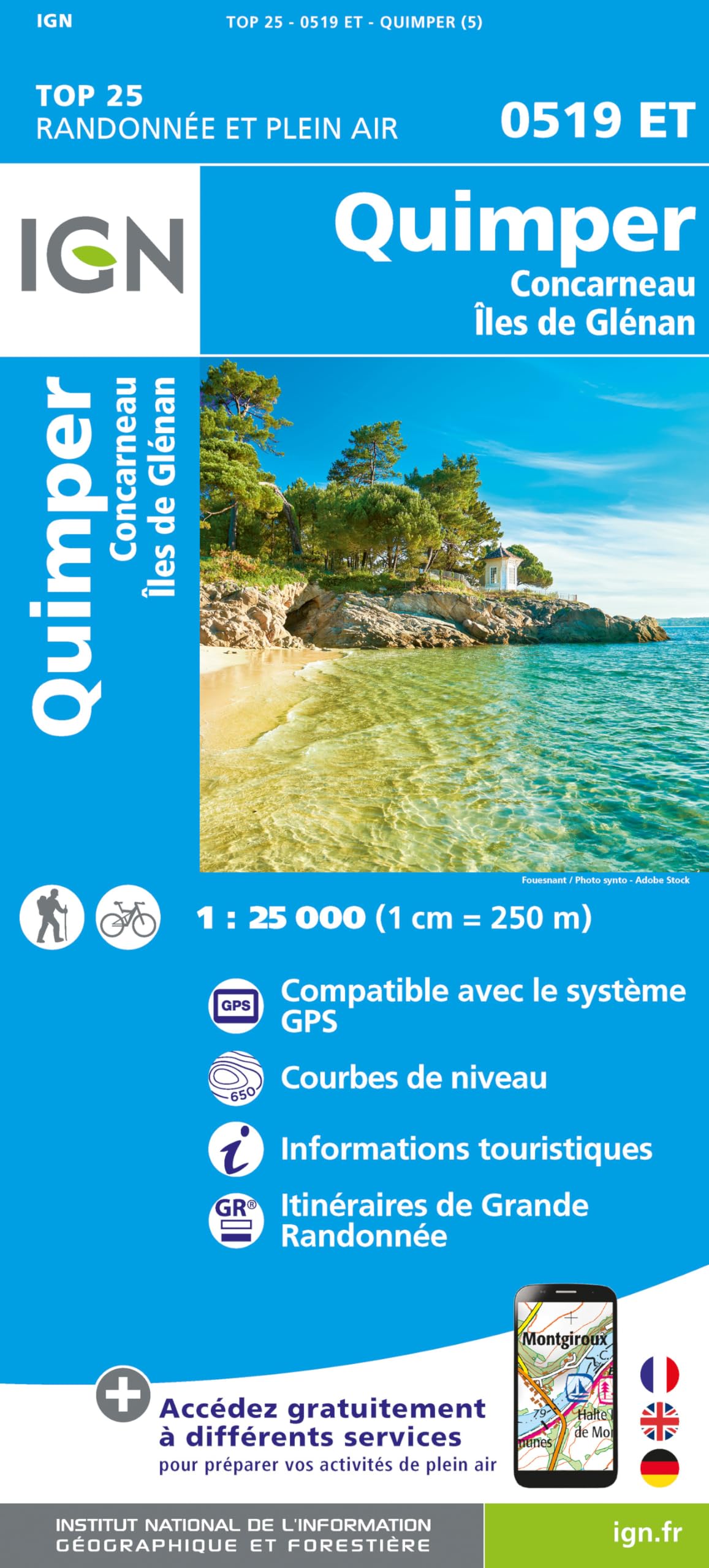 0519ET Quimper Concarneau: 1:25000 (TOP 25) Leisure, Home & Garden