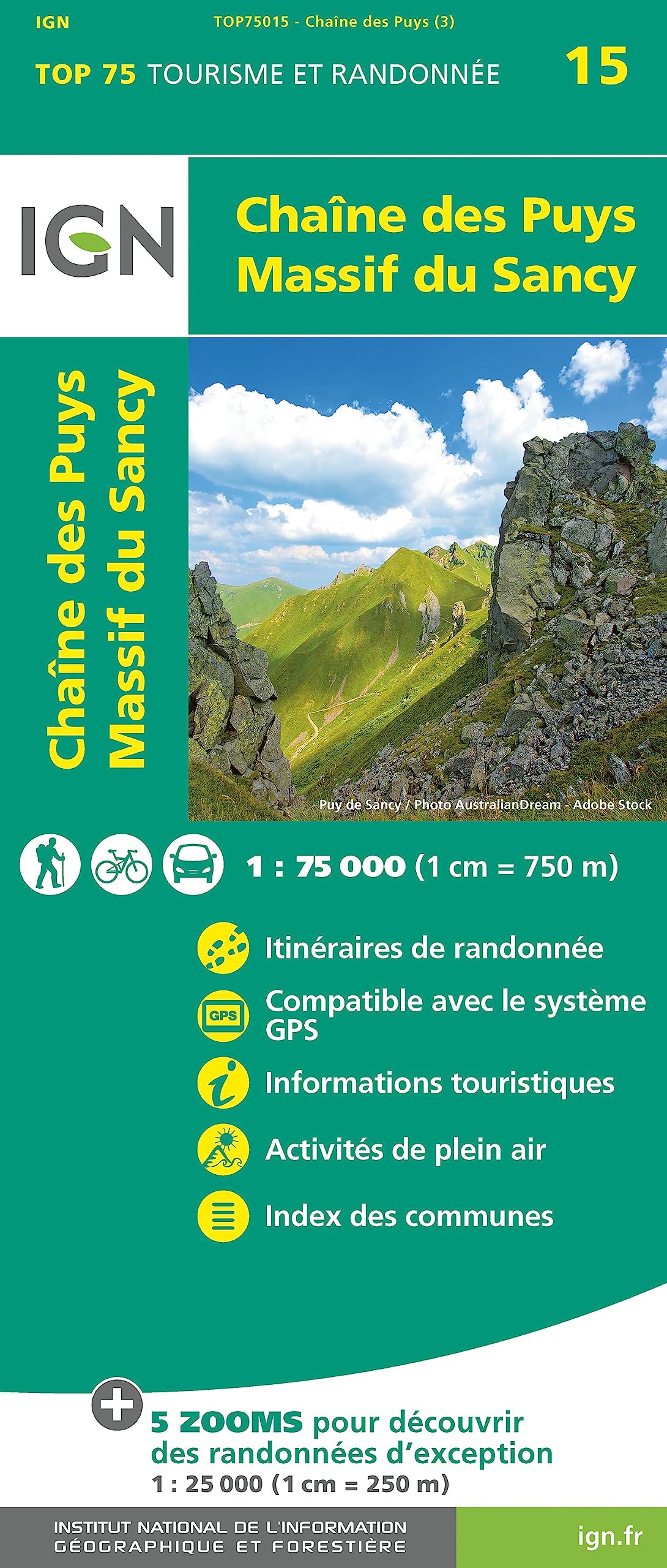 Chaine des Puys Massif duSancy (TOP 75, Band 75015) Leisure, Home & Garden