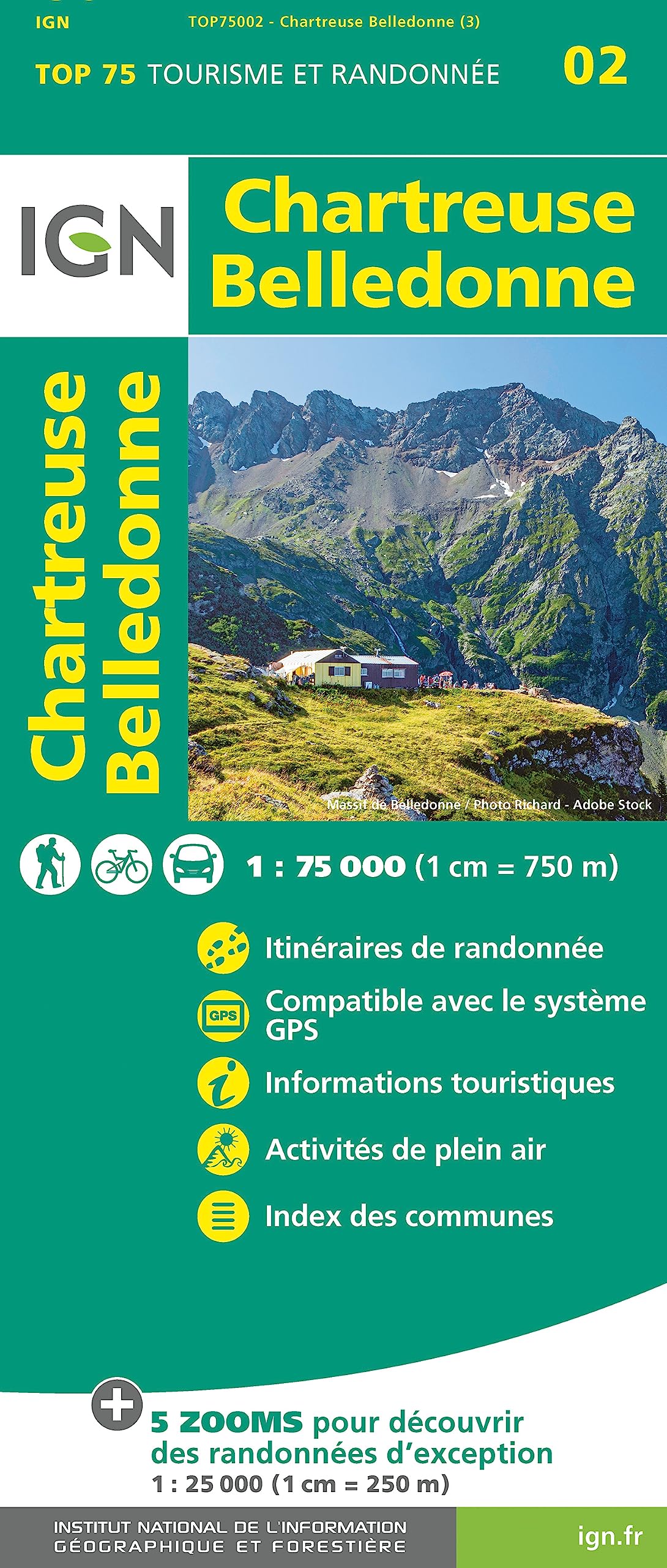 IGN 75 000 Touristische Wanderkarte 02 Chartreuse Belledonne Leisure, Home & Garden