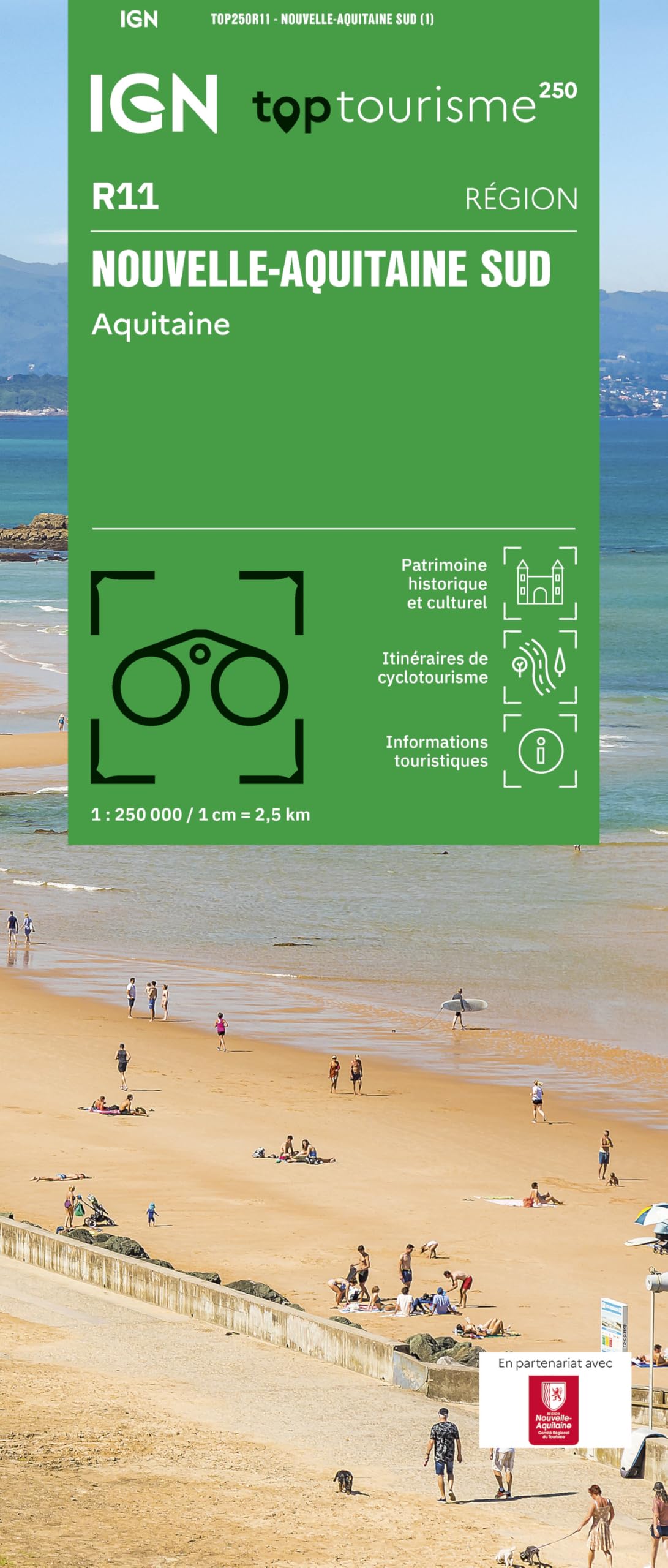 R11 Nouvelle-Aquitaine Sud: NOUVELLE-AQUITAINE SUD - AQUITAINE 1:250000 (TOP Tourisme 250 REGIONALES, Band 11) Leisure, Home & Garden