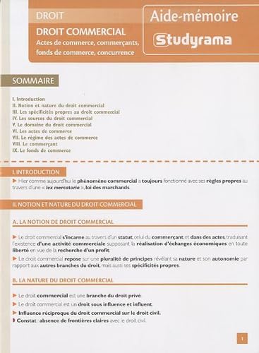 Droit commercial: actes de commerce, commerçants, fonds de commerce, concurrence Books