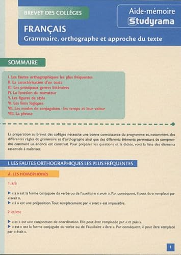 Français, grammaire, orthgraphe et approche du texte book
