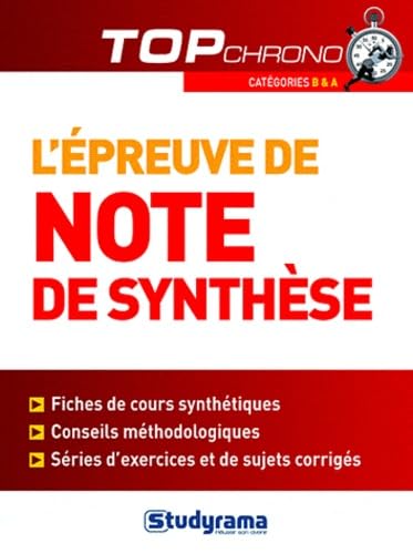 L'épreuve de la note de synthèse: Fiches de cours synthétiques, conseils méthodologiques ... Books
