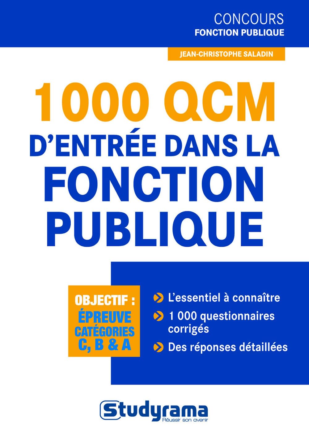 1000 QCM d'entrée dans la fonction publique book