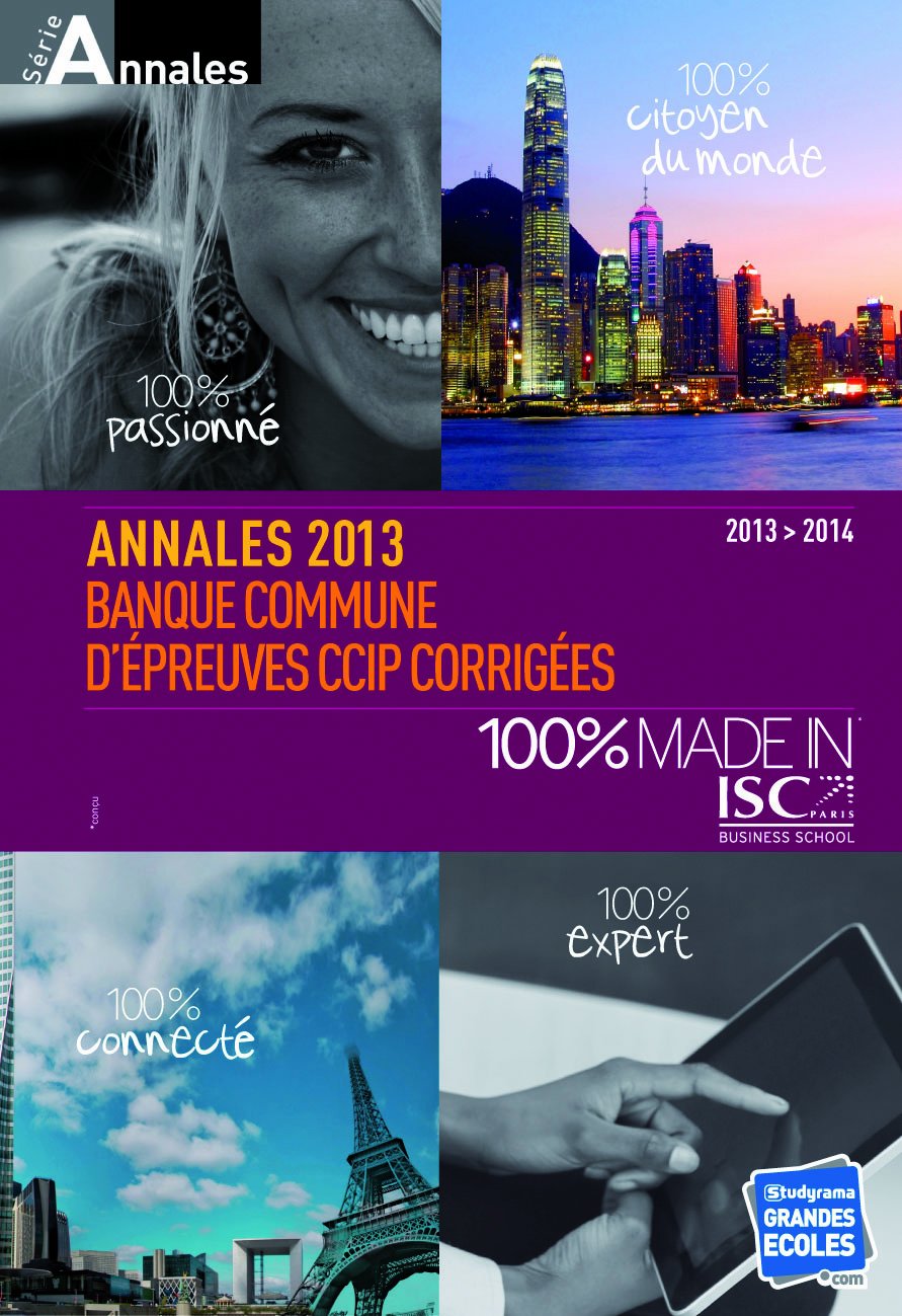 Annales 2013: Banque commune d'épreuves CCIP corrigées - 2013 > 2014 book