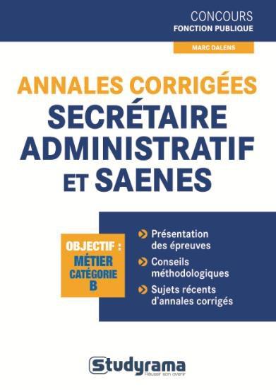 Annales corrigées secrétaire administratif et SAENES book