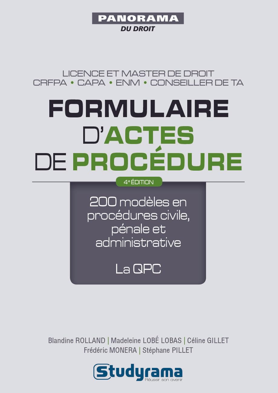Formulaire d'actes de procédure: 200 modèles en procédures civile, pénale et administrative - La QPC Business, Finance & Career