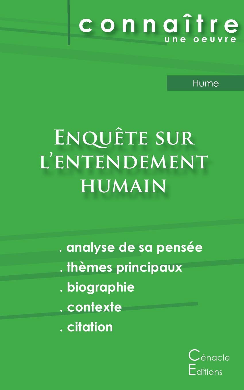 Fiche de lecture Enquête sur l'entendement humain de David Hume (analyse littéraire de référence et résumé complet) book