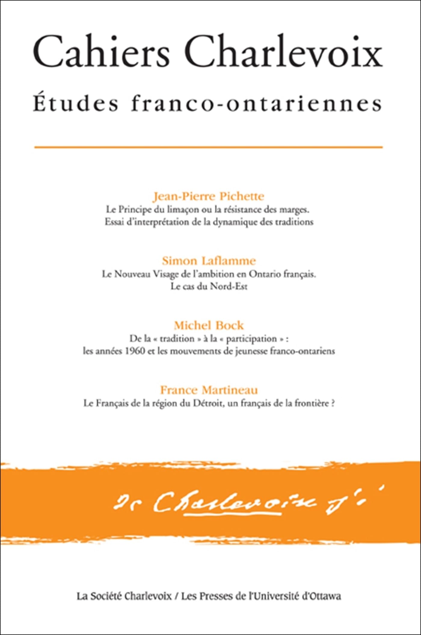 Cahiers Charlevoix 8: Études franco-ontariennes book