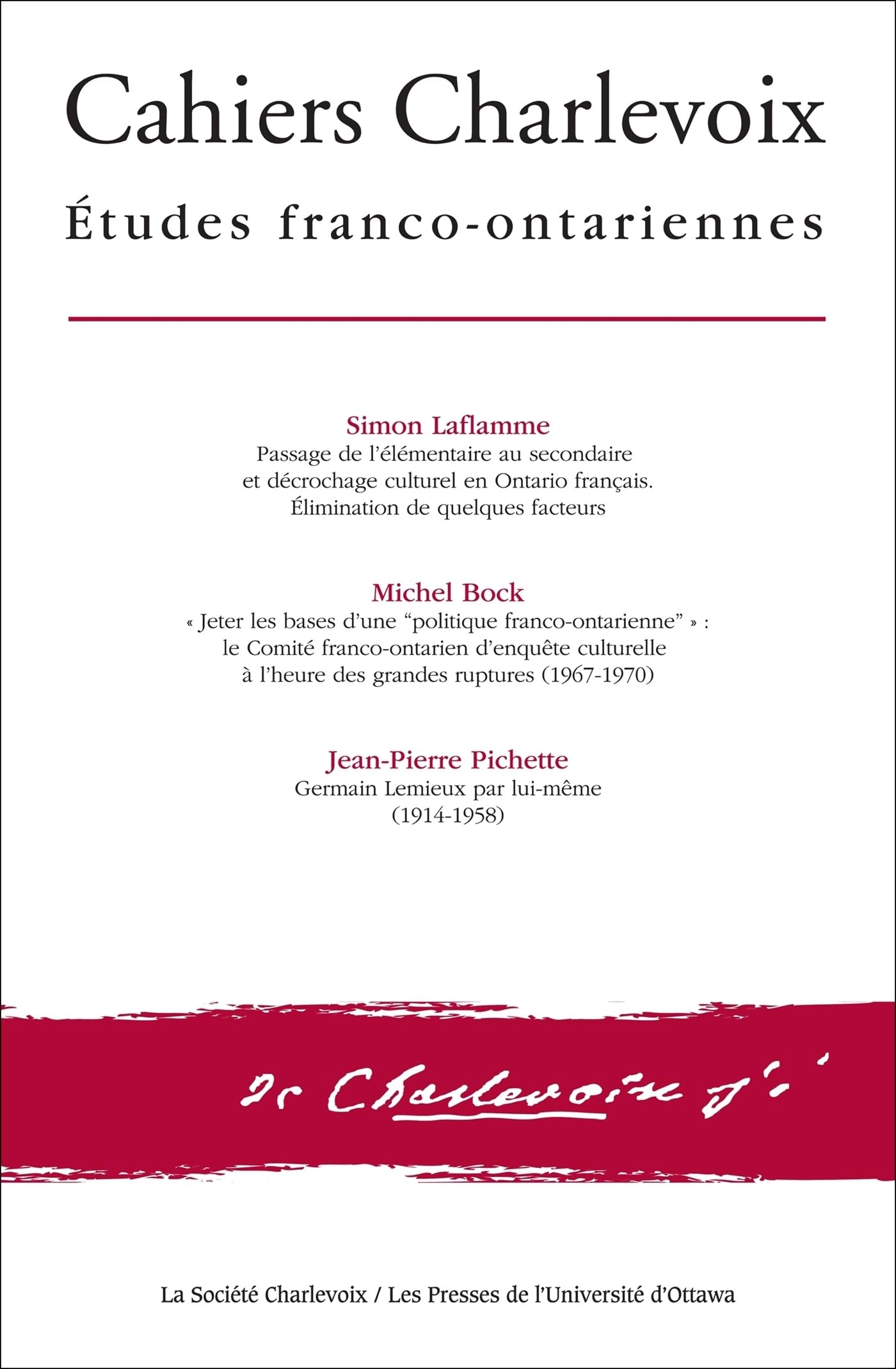 Cahiers Charlevoix 9: Études franco-ontariennes book