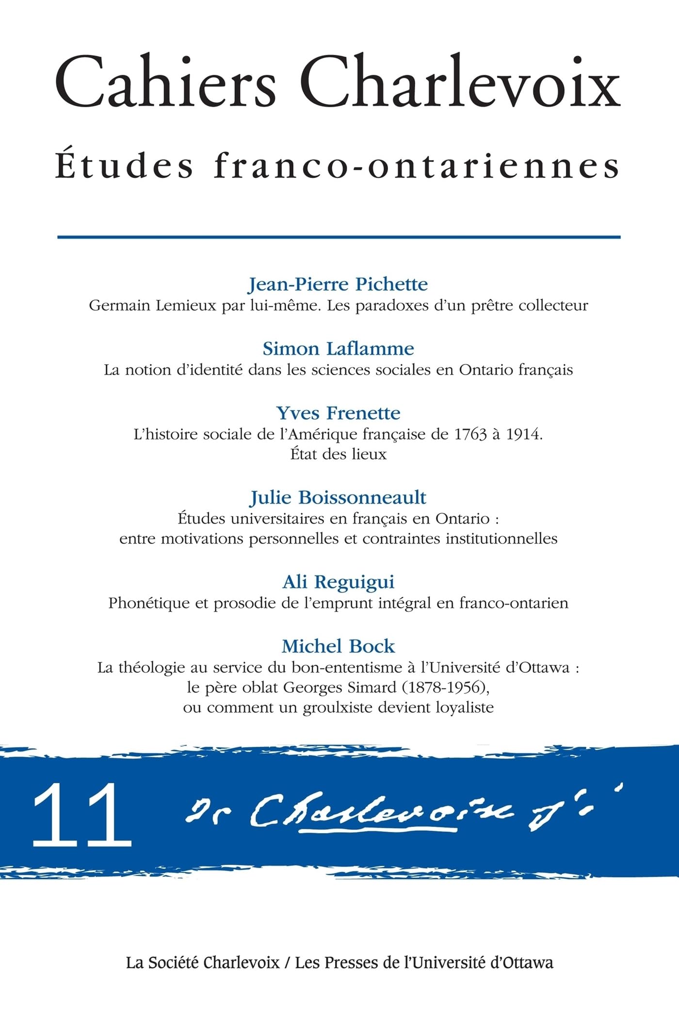 Cahiers Charlevoix 11: Études franco-ontariennes book