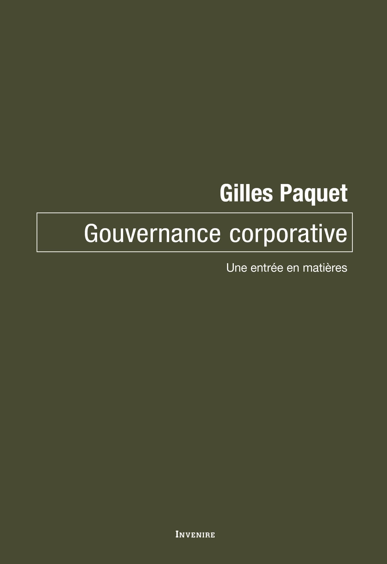 Gouvernance corporative: Une entrée en matières book