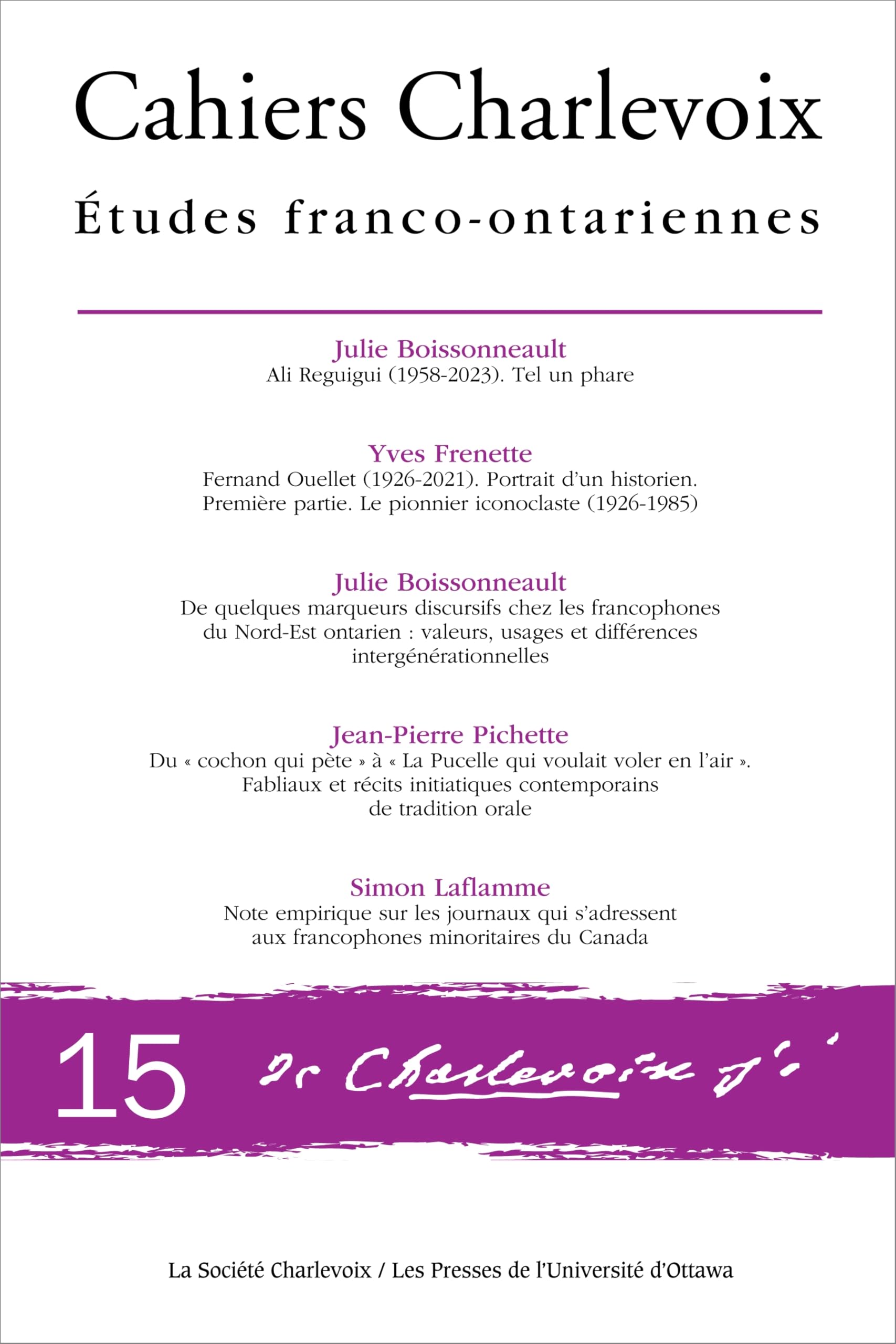 Cahiers Charlevoix 15: Études franco-ontariennes book
