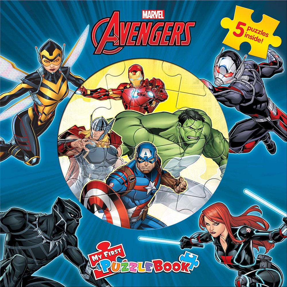 Marvel Avengers My First Puzzle Book - Jigsaw Puzzles for kids, 10-page board book, 5 puzzles to enjoy book
