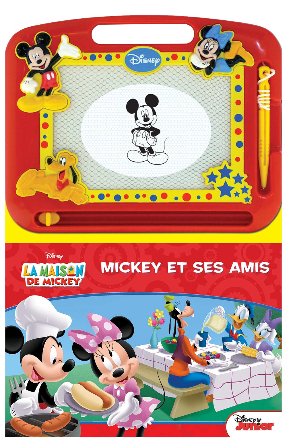 Disney La Maison de Mickey Écrire et Dessiner - Ressources d'apprentissage pour enfants, un tableau de dessin magnétique, un crayon facile à utiliser, un livre cartonné de 22 pages Tiptoi & Games