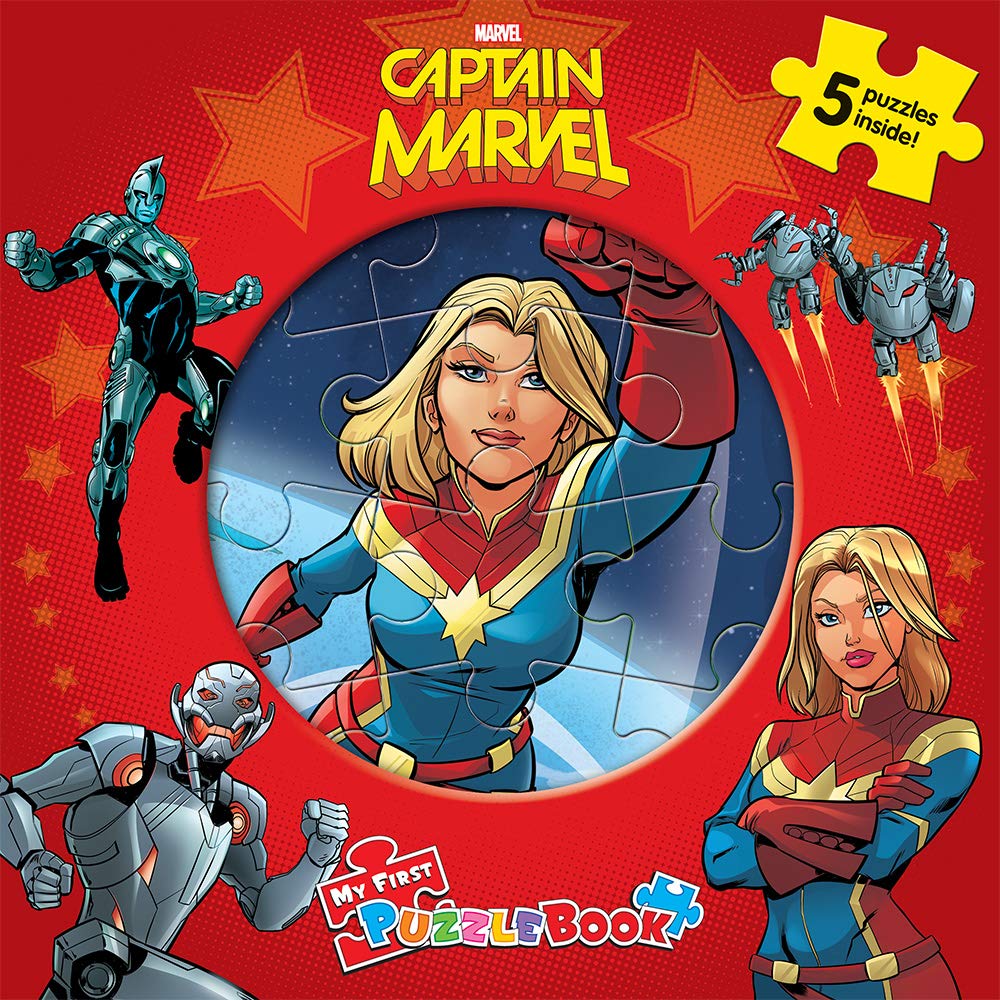 Captain Marvel My First Puzzle Book - Jigsaw Puzzles for kids, 10-page board book, 5 puzzles to enjoy Children's books