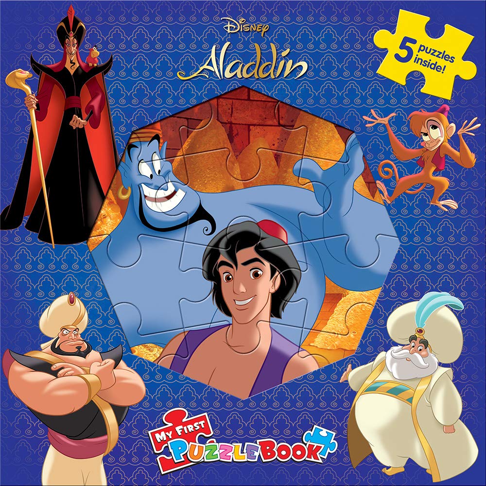 Disney Aladdin My First Puzzle Book - Jigsaw Puzzles for kids, 10-page board book, 5 puzzles to enjoy book