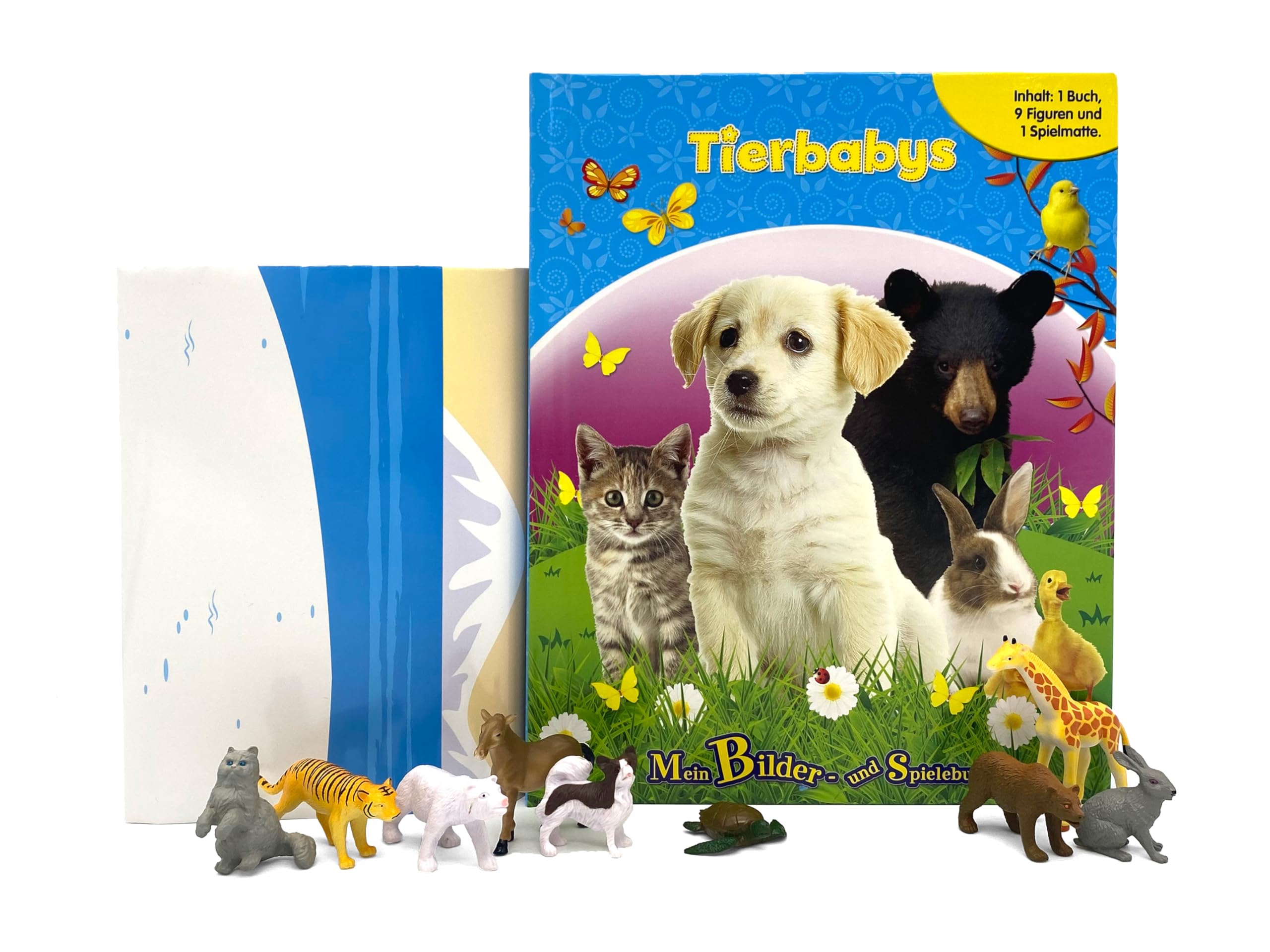 Tierbabys Mein Bilder- und Spielebuch - Spiel- und Beschäftigungsbuch, 10-seitiges Buch, 9 Spielfiguren, 1 Spielmatte Children's books