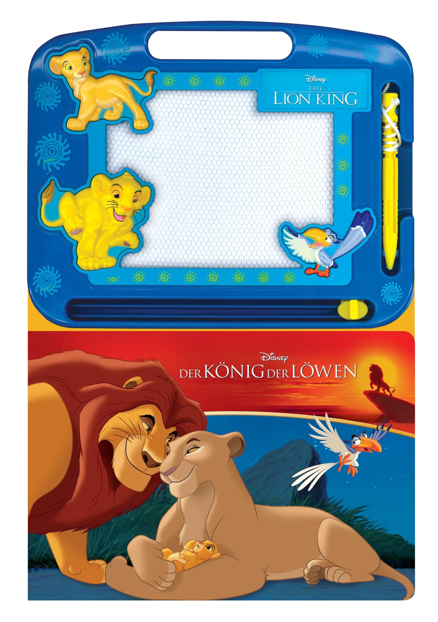 Disney König der Löwen Lern- und Zaubertafel – Lernmaterialien für Kinder, 22-seitiges Pappbilderbuch, 1 Magnetische Zeichentafel, 1 Magnetstift Books