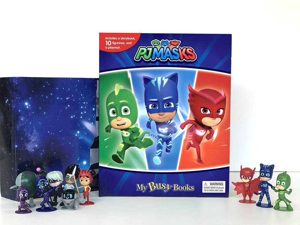 PJ Masks My Busy Books - Storybook, 10 figurines, playmat book