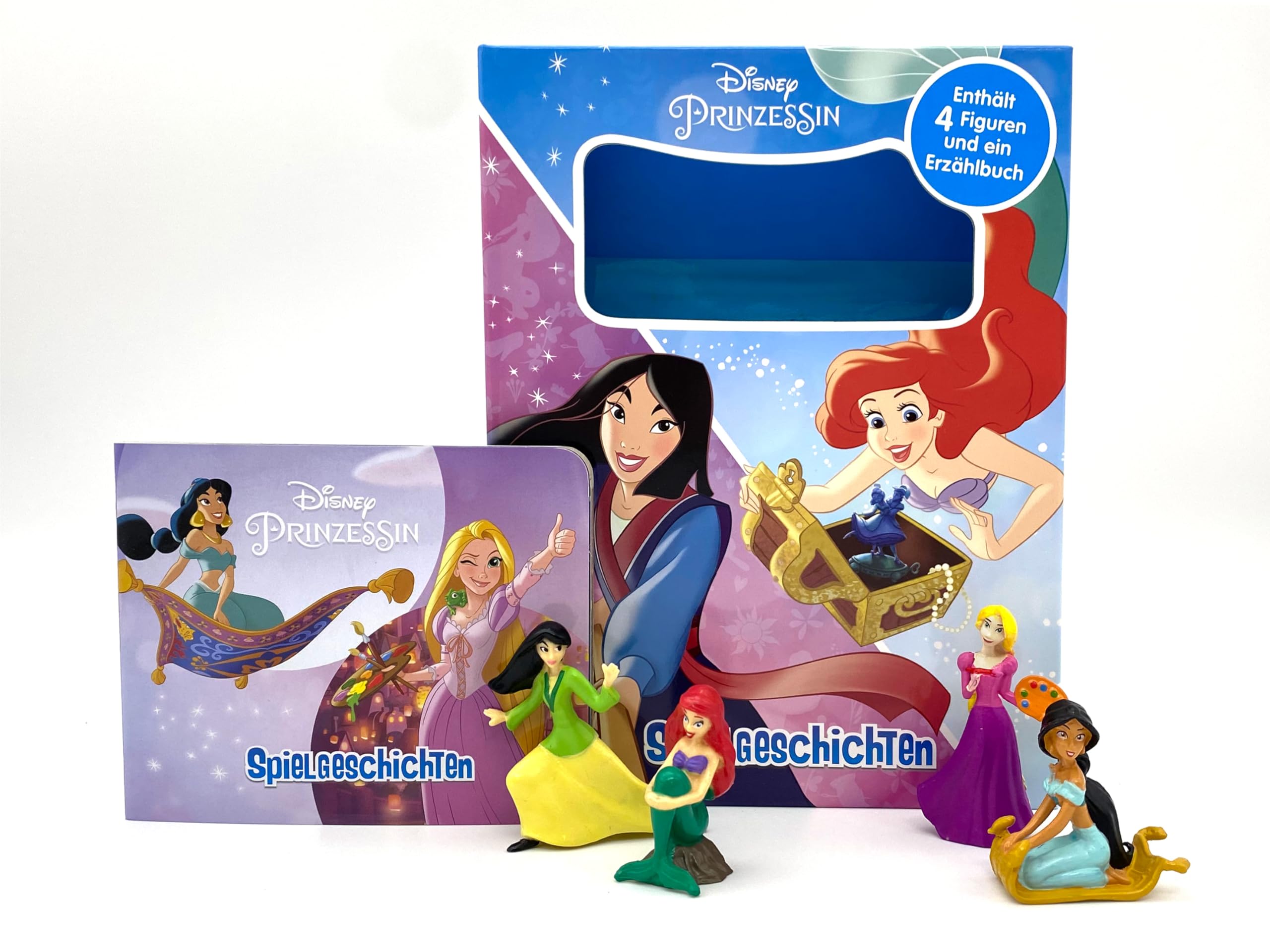 Disney Prinzessin Spielgeschichten - Beschäftigungsbücher für Kinder, 12-seitiges Erzählbuch aus Pappe, 4 Figuren Books