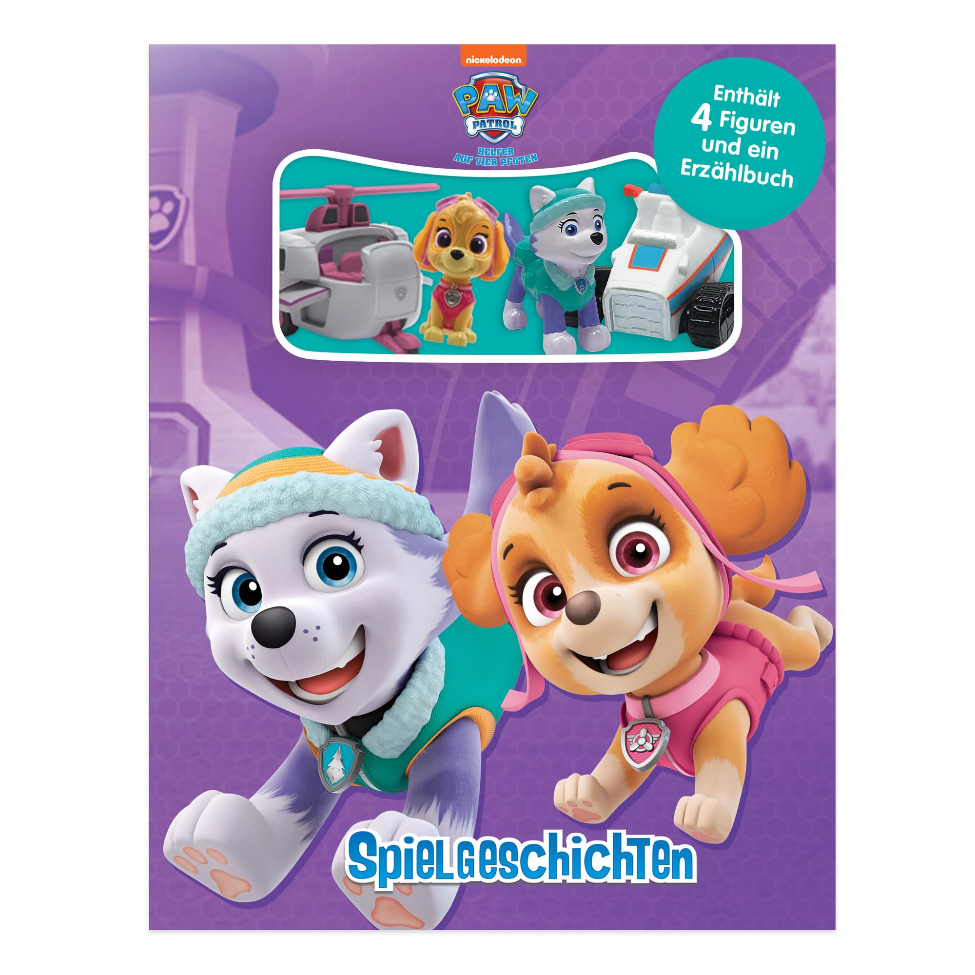 Paw Patrol Helfer auf vier Pfoten Spielgeschichten - Beschäftigungsbücher für Kinder, 12-seitiges Erzählbuch aus Pappe, 4 Figuren Books