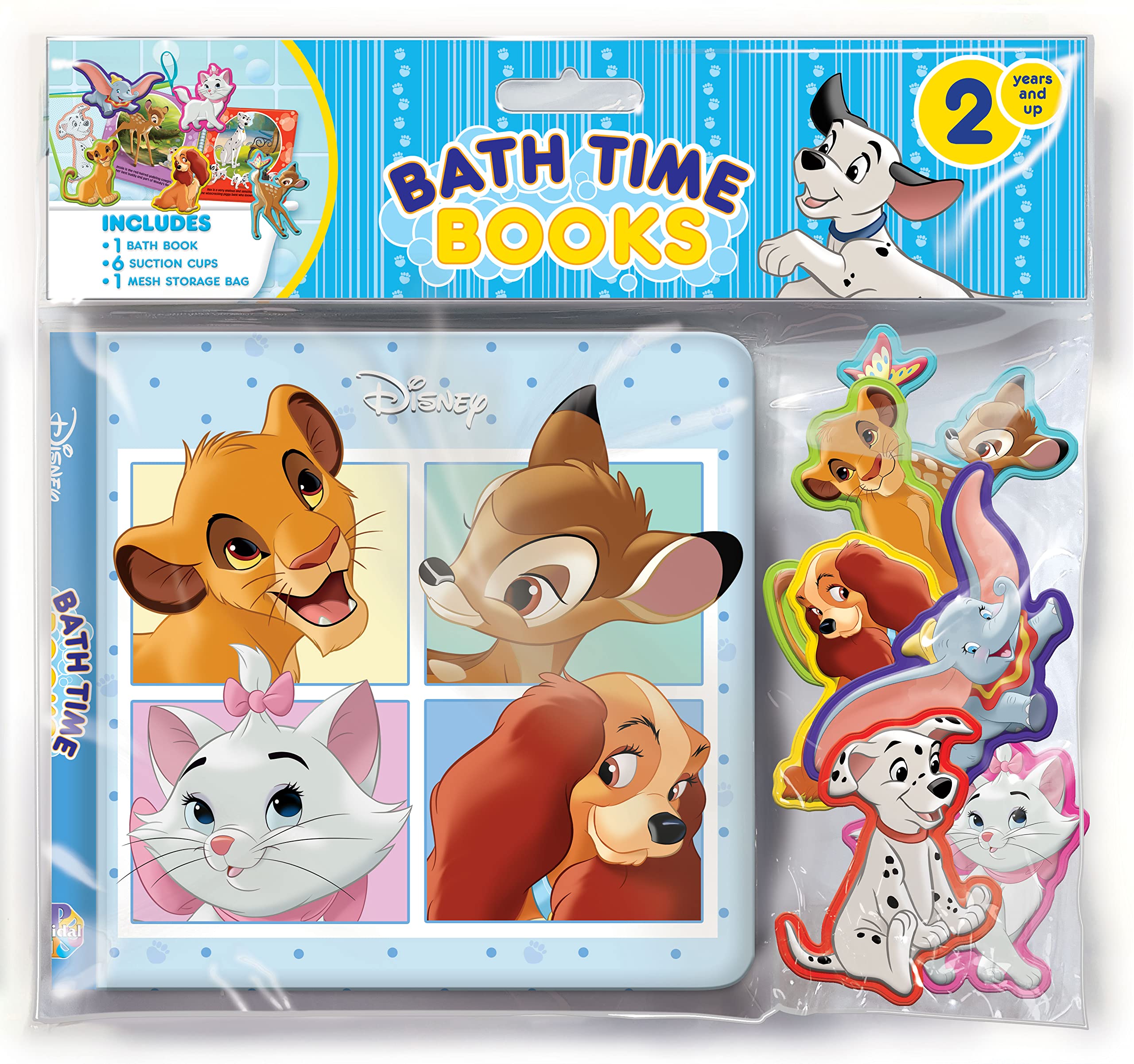 Disney Lion King and Friends Bath Time Books - Activity Books for kids, Bath book, 6 Padded suction cups, 1 Mesh bag Non-fiction