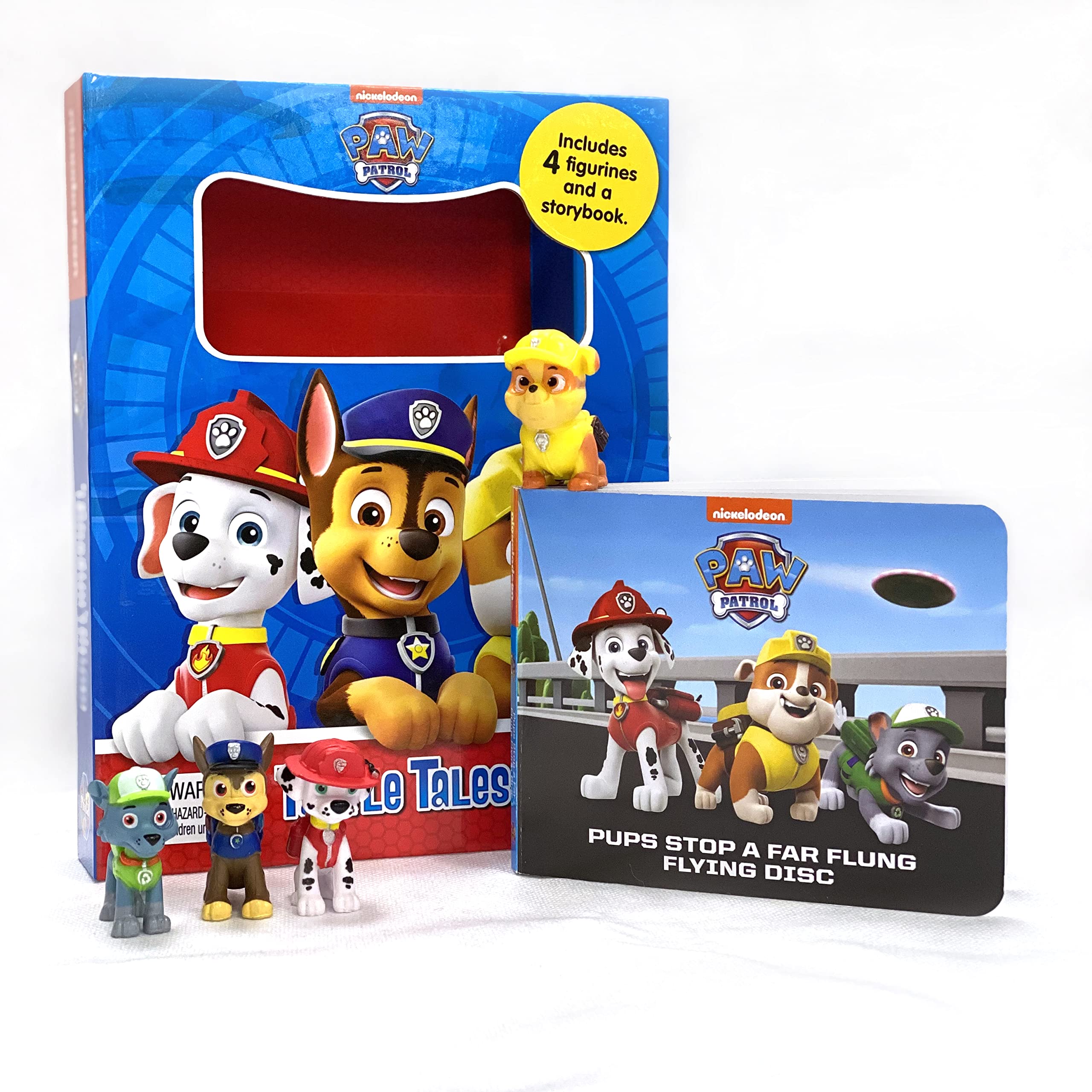Paw Patrol Tattle Tales - Activity Books for kids, 12-page storybook, 4 figurines book