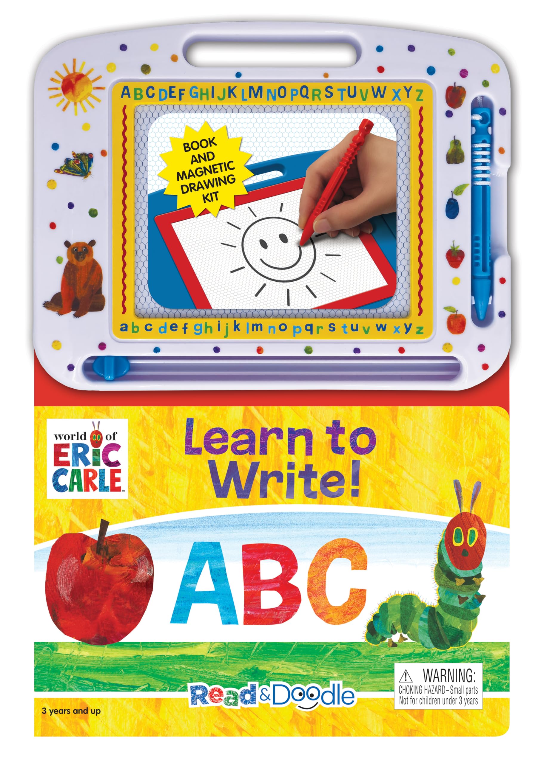 The World of Eric Carle Learn to Write ABC Read & Doodle - Learning resources for kids, a magnetic drawing pad, an easy-to-use pen, 22-page board book for reading and drawing Tiptoi & Games