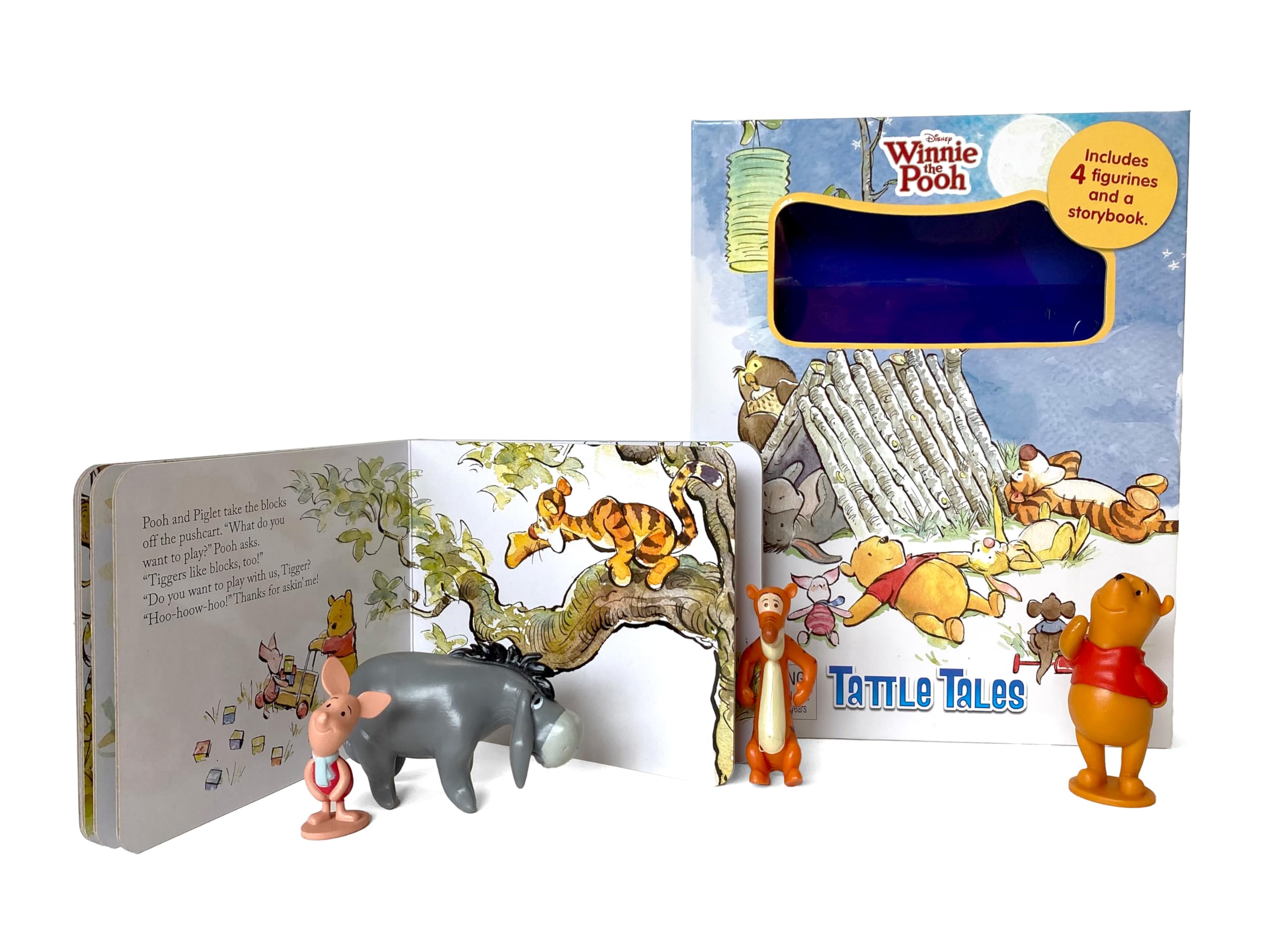 Disney Winnie the Pooh Tattle Tales - Activity Books for kids, 12-page storybook, 4 figurines book