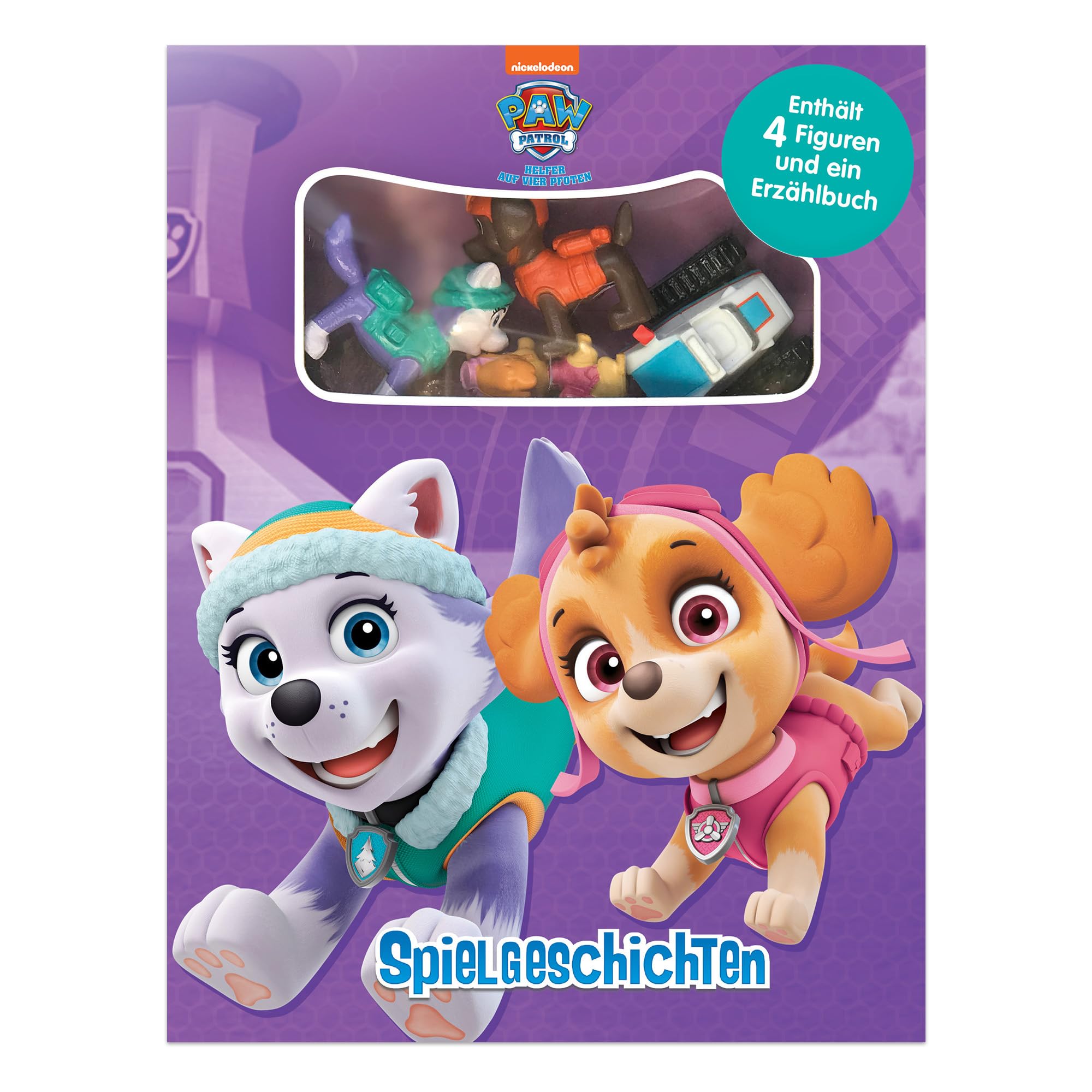Paw Patrol und Freunde Spielgeschichten - Beschäftigungsbücher für Kinder, 12-seitiges Erzählbuch aus Pappe, 4 Figuren Books