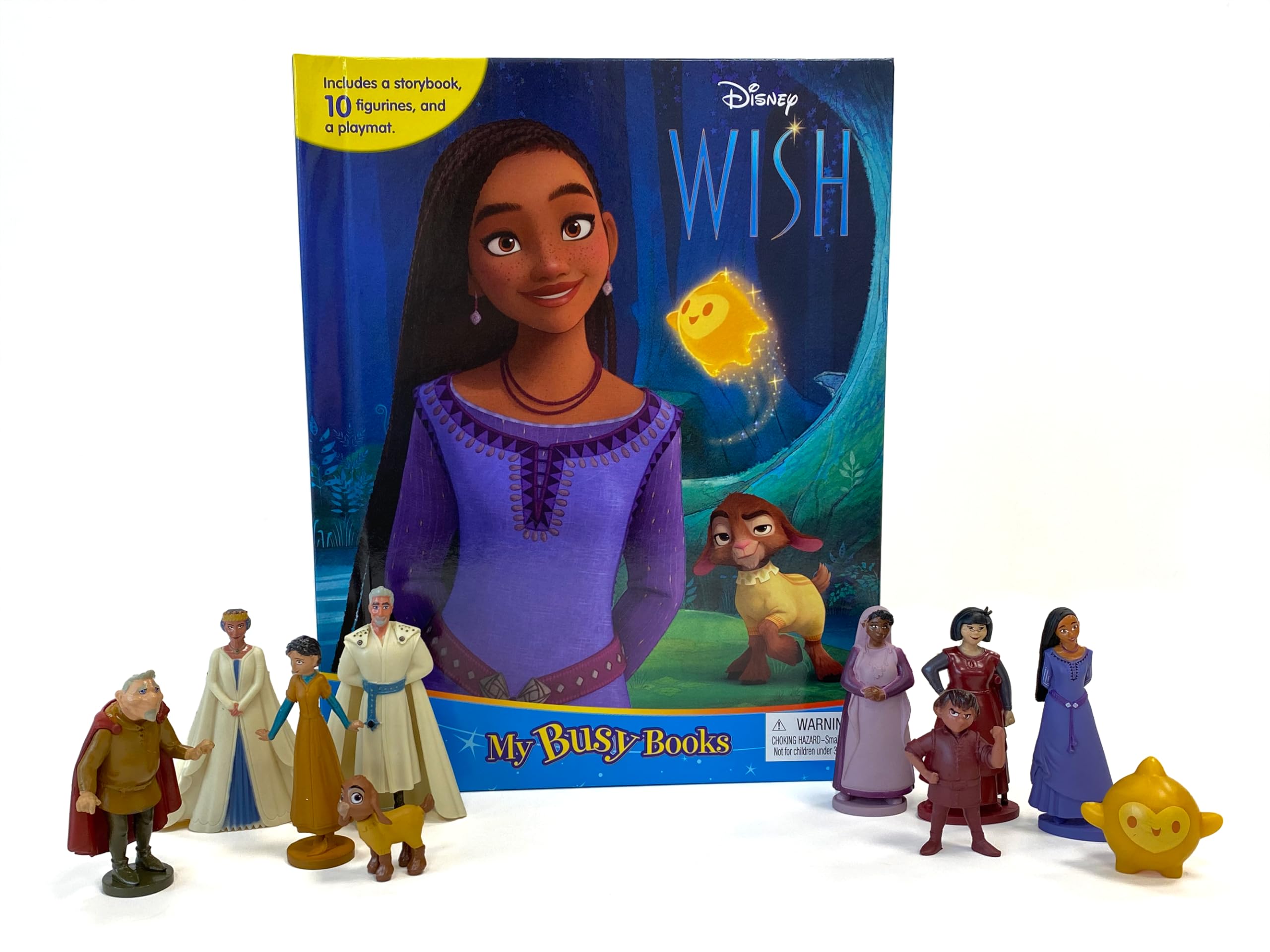 Disney Wish My Busy Books - Storybook, 10 figurines, playmat Books