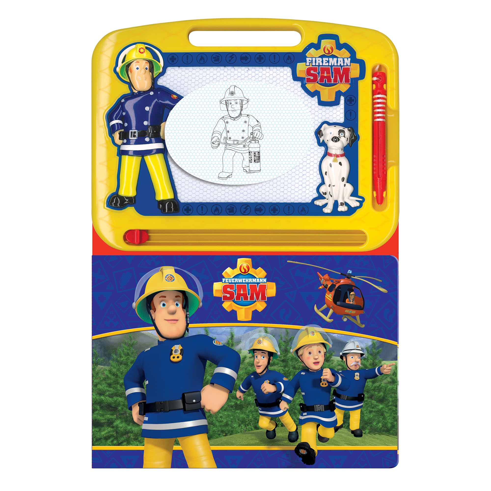 Feuerwehrmann Sam Zur Rettung Lern- und Zaubertafel – Lernmaterialien für Kinder, 22-seitiges Pappbilderbuch, 1 Magnetische Zeichentafel, 1 Magnetstift Books