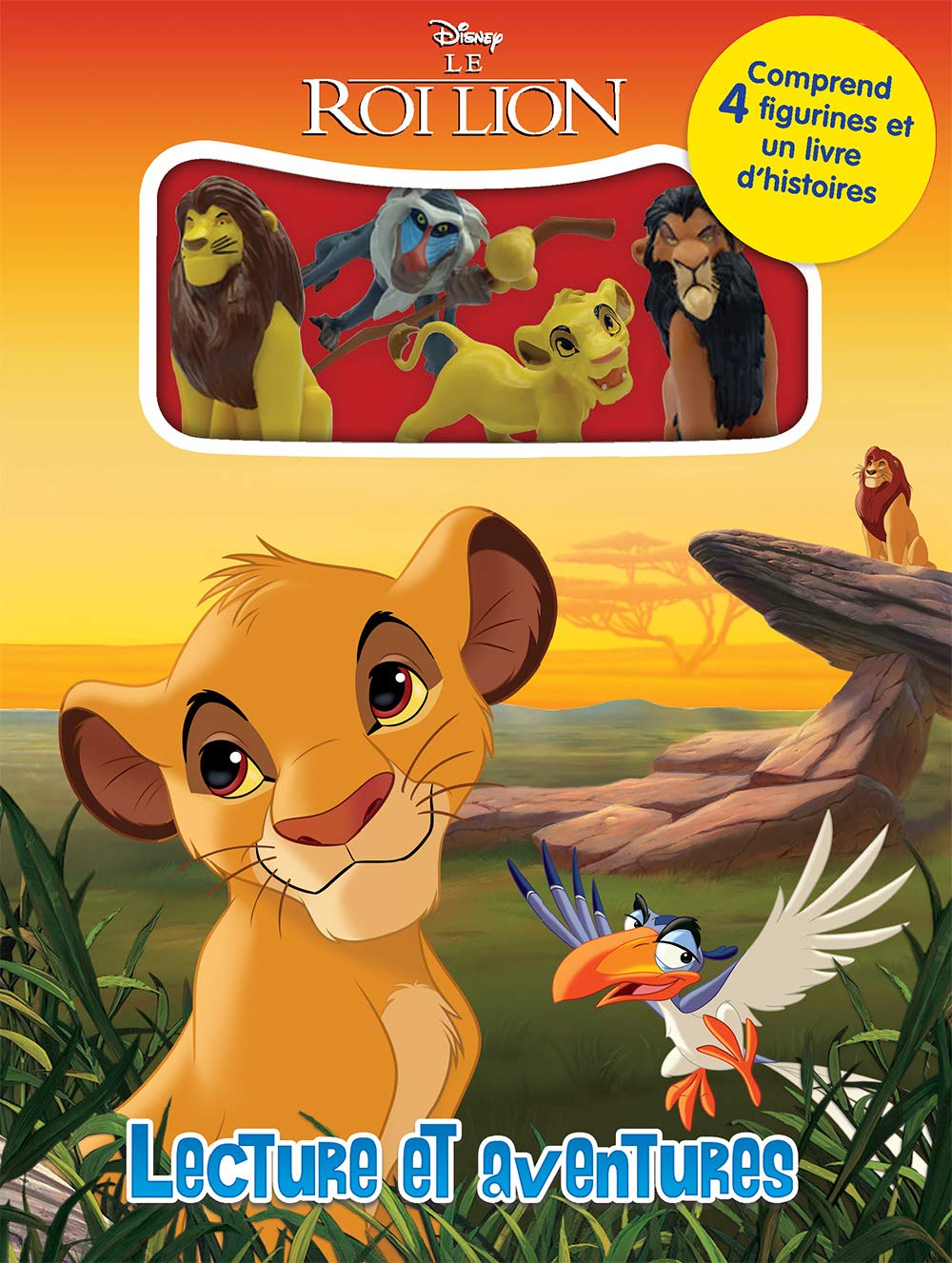 Disney Le Roi Lion Lecture et Aventures - Livres d'activités pour Enfants, Livre illustré de 12 Pages, 4 Figurines book