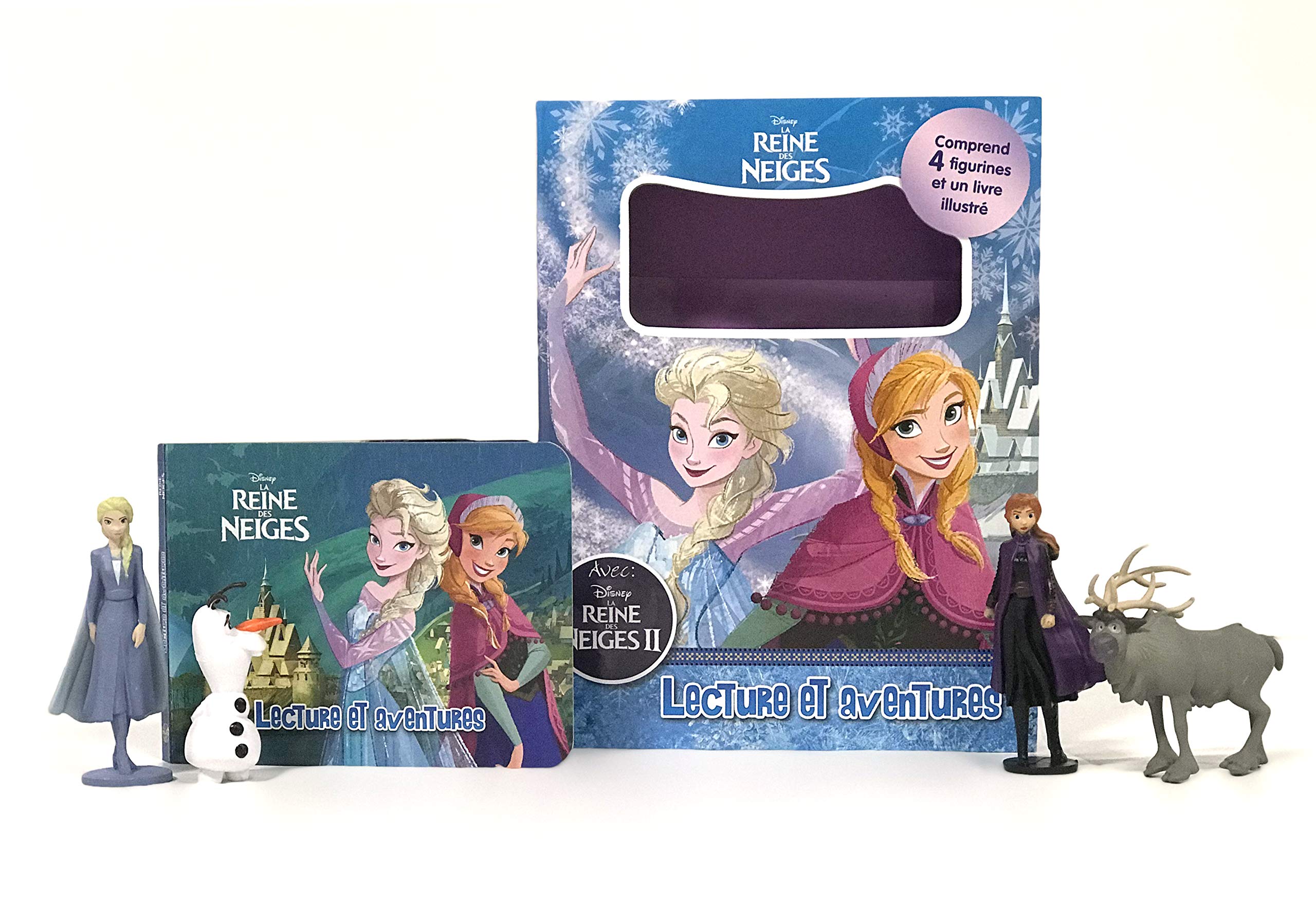 Disney La Reine des Neiges II Lecture et aventures - Livres d'activités pour enfants, livre illustré de 12 pages, 4 figurines book