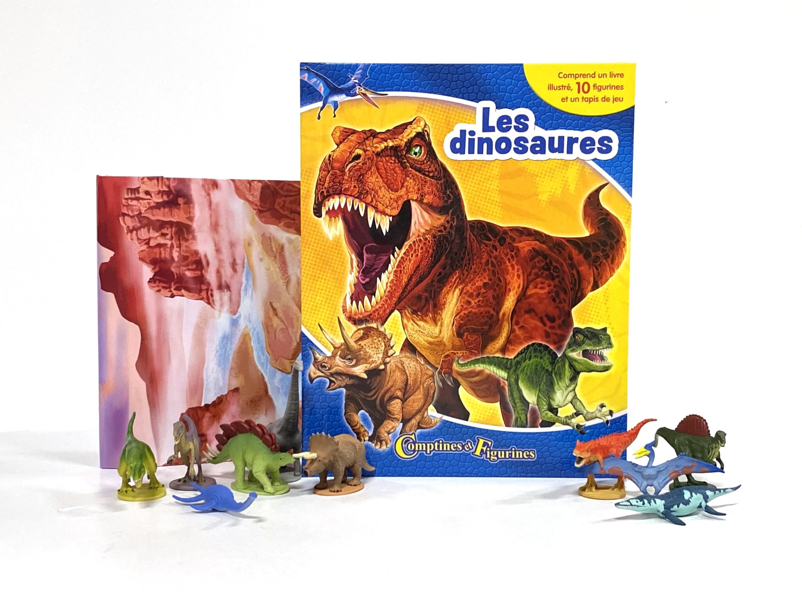 Phidal Les Dinosaures Comptines et Figurines - Livre illustré, 10 figurines, tapis de jeu book