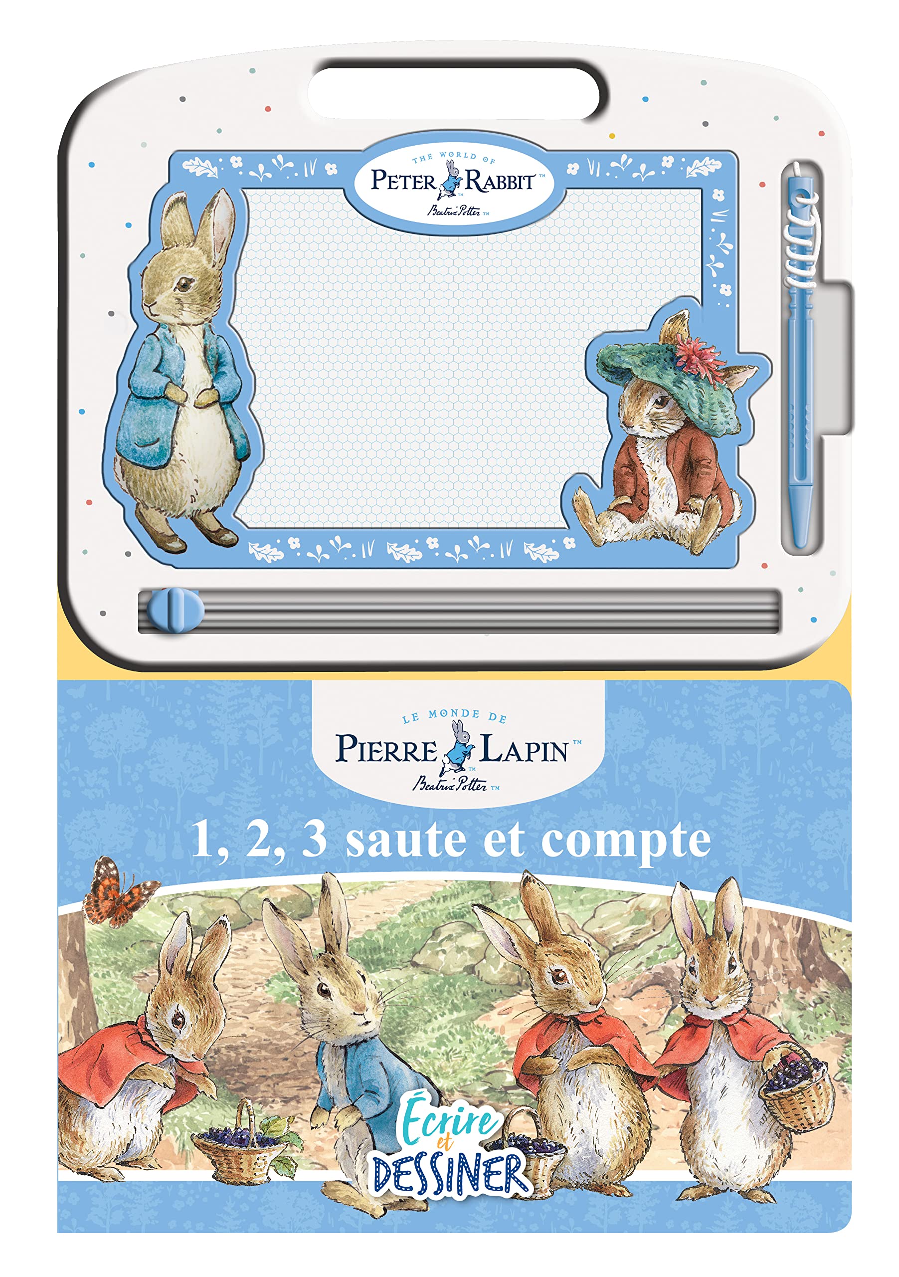 Pierre Lapin / Le Monde de Beatrix Potter Écrire et Dessiner - Ressources d'apprentissage pour enfants, un tableau de dessin magnétique, un crayon facile à utiliser, un livre cartonné de 22 pages book