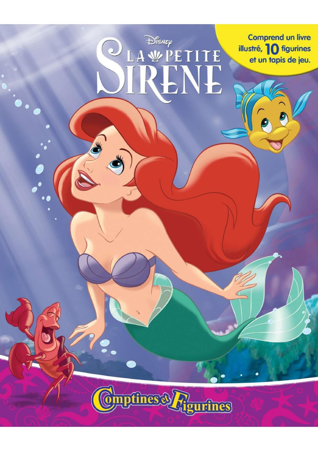 Disney La Petite Sirène Comptines et Figurines - Livre illustré, 10 figurines, tapis de jeu book
