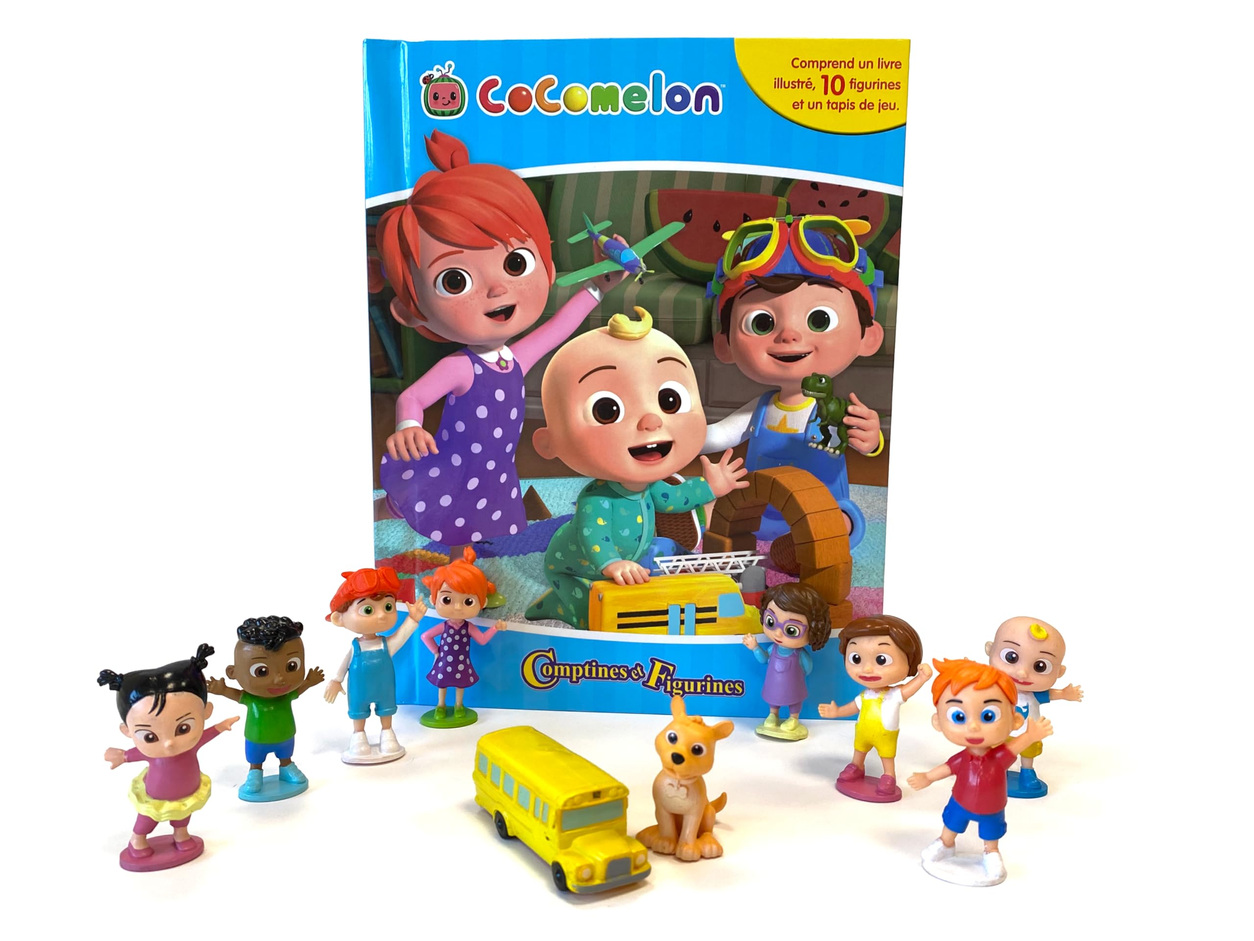 Cocomelon Comptines et Figurines - Livre illustré, 10 figurines, tapis de jeu book
