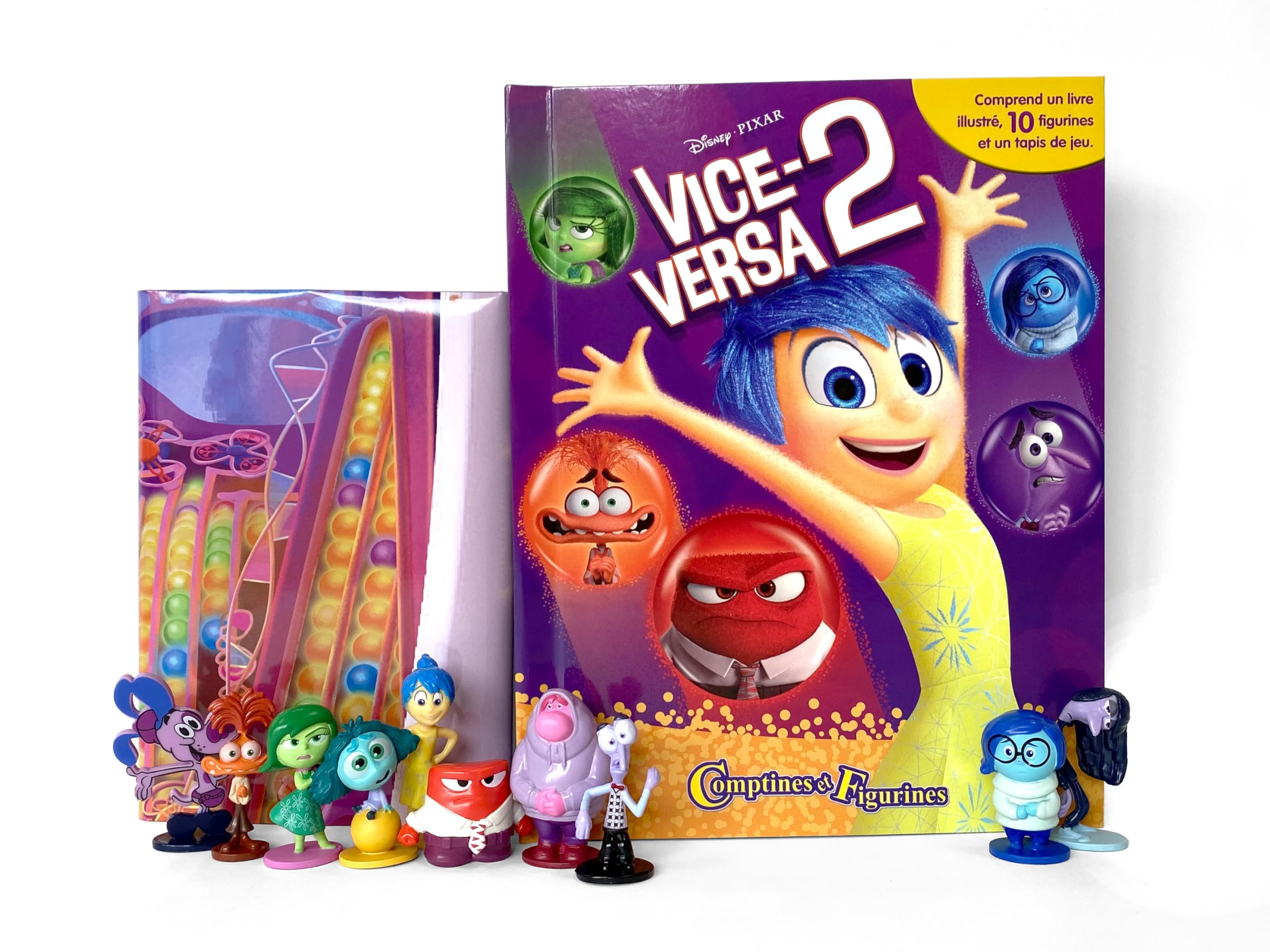 Disney / Pixar Vice Versa 2 Comptines et Figurines - Livre illustré, 10 figurines, tapis de jeu book