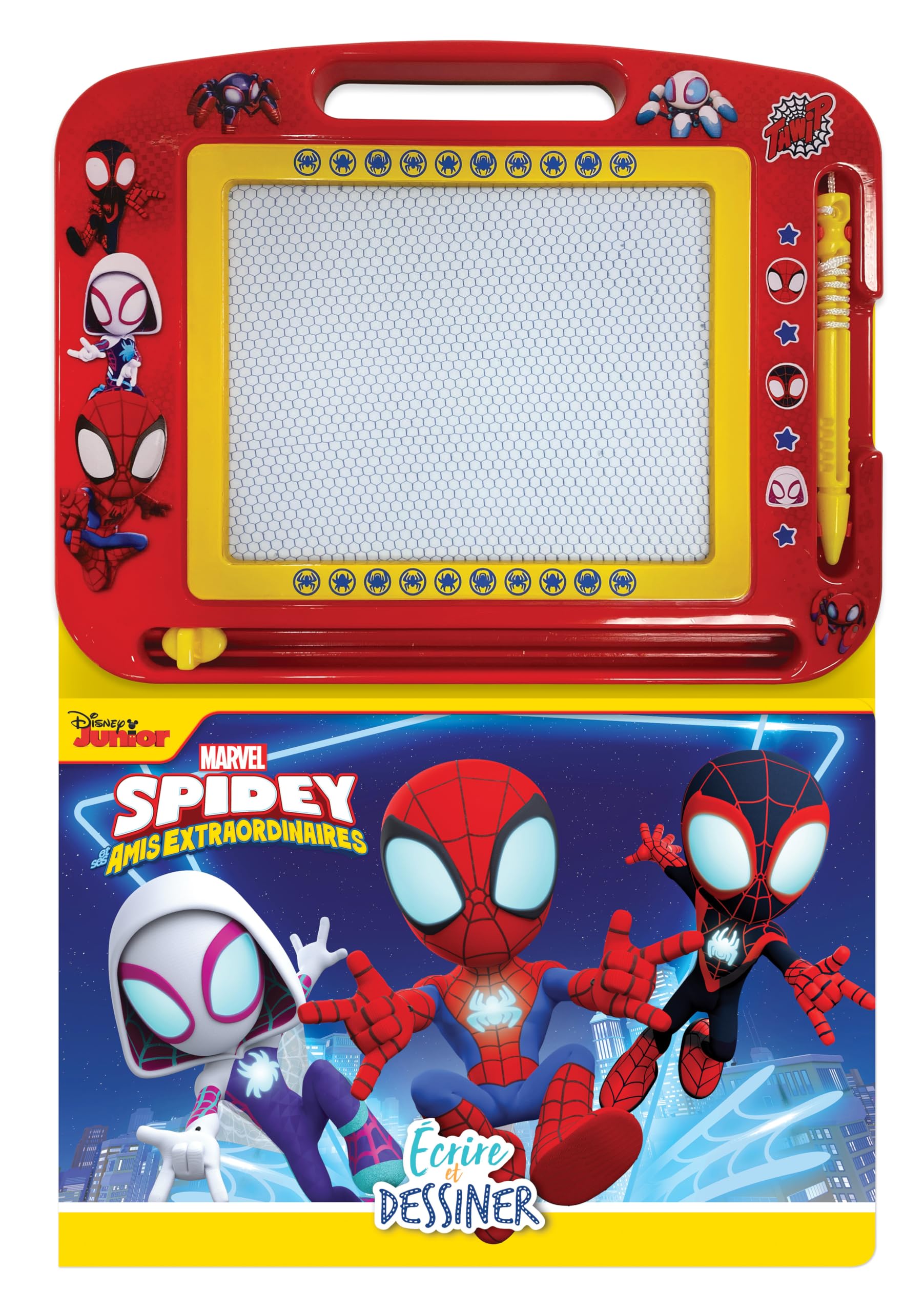 Marvel Spidey et Ses Amis Écrire et Dessiner - Ressources d'apprentissage pour enfants, un tableau de dessin magnétique, un crayon facile à utiliser, un livre cartonné de 22 pages book