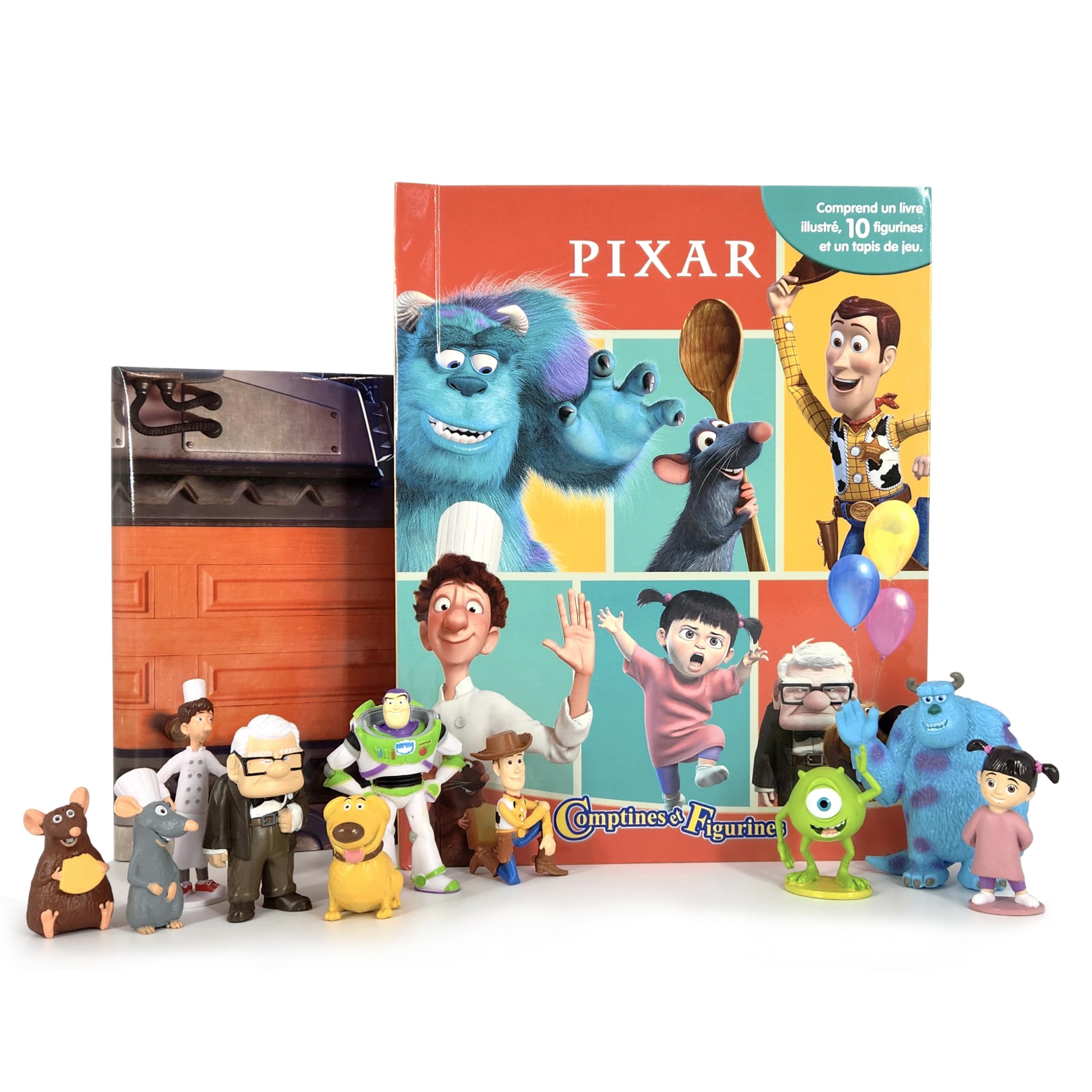 Disney Pixar Comptines et Figurines - Livre illustré, 10 figurines, tapis de jeu book