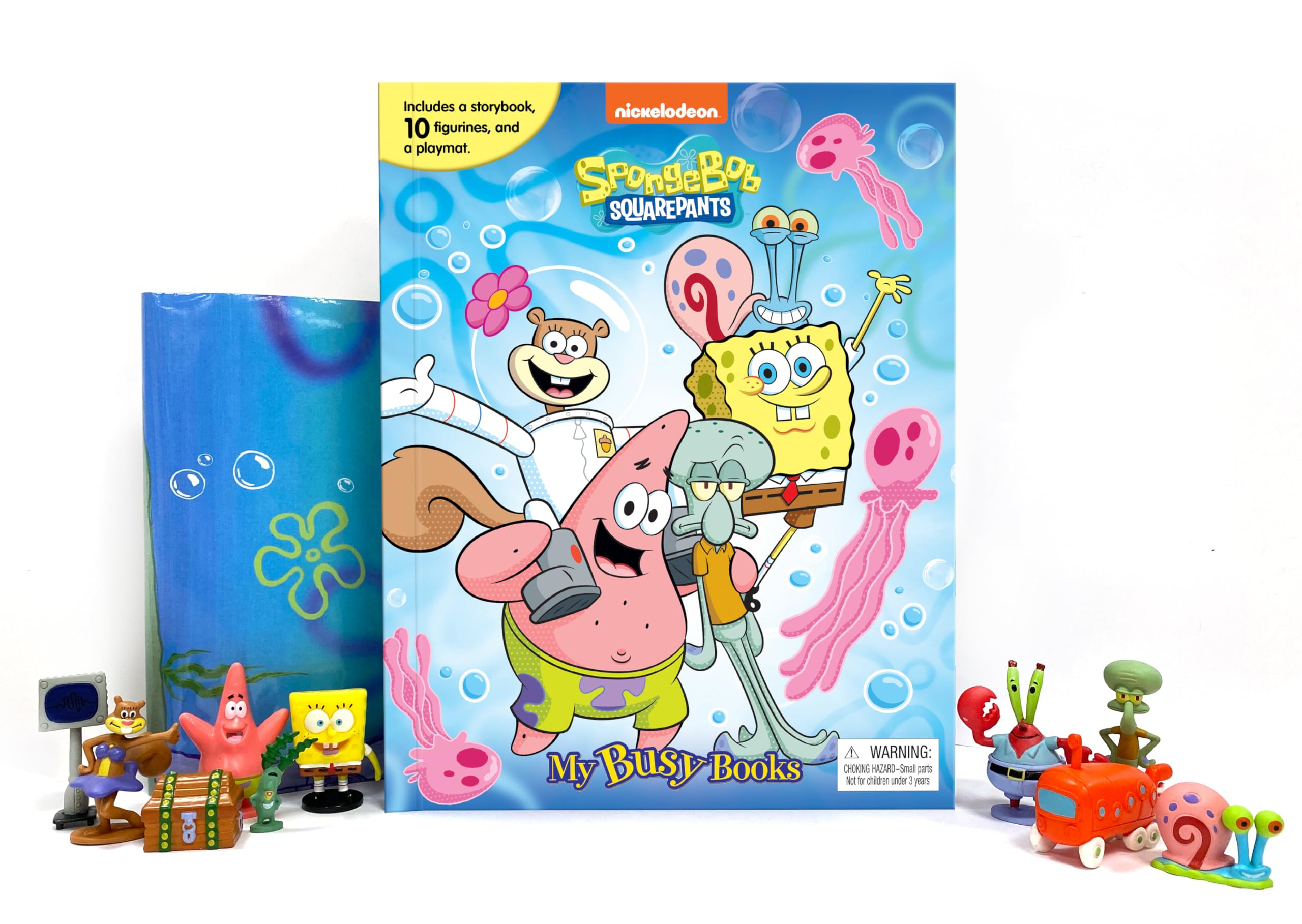 Nickelodeon Spongebob 25th Anniversary My Busy Books - Storybook, 10 figurines, playmat Books