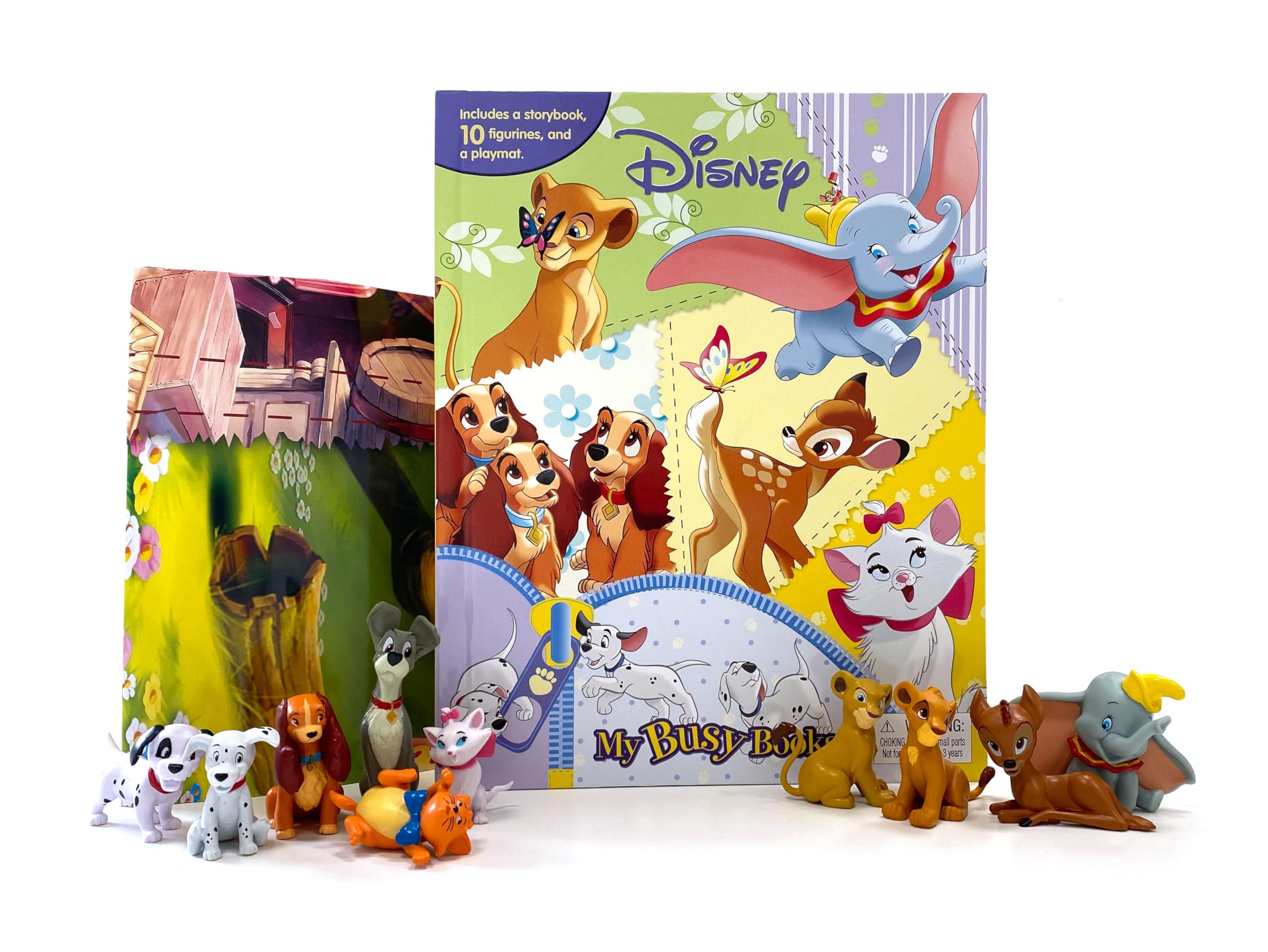 Disney Animals My Busy Books - Storybook, 10 figurines, playmat Books
